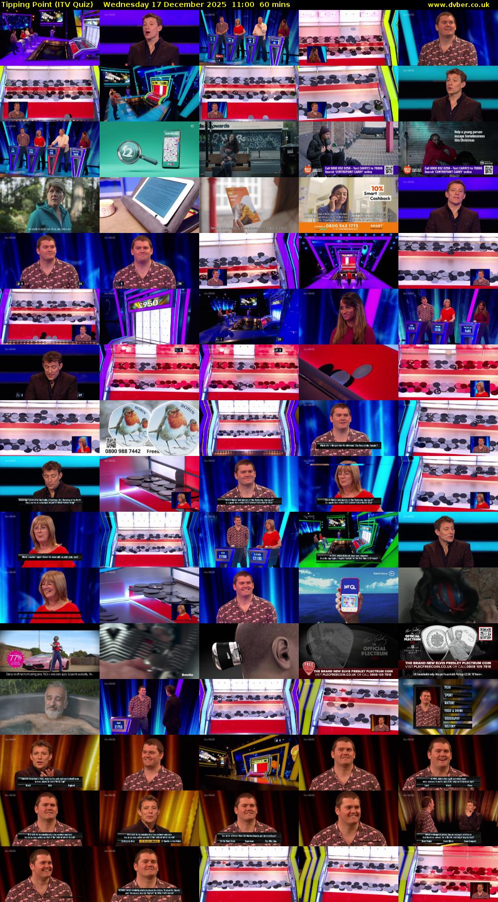 Tipping Point (ITV Quiz) Wednesday 17 December 2025 11:00 - 12:00