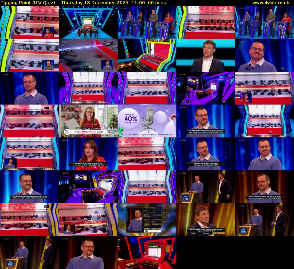 Tipping Point (ITV Quiz) Thursday 18 December 2025 11:00 - 12:00