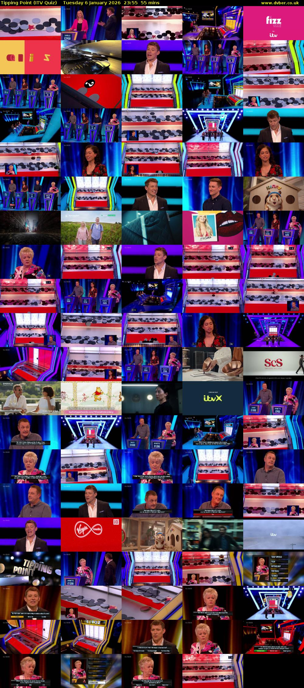 Tipping Point (ITV Quiz) Tuesday 6 January 2026 23:55 - 00:50