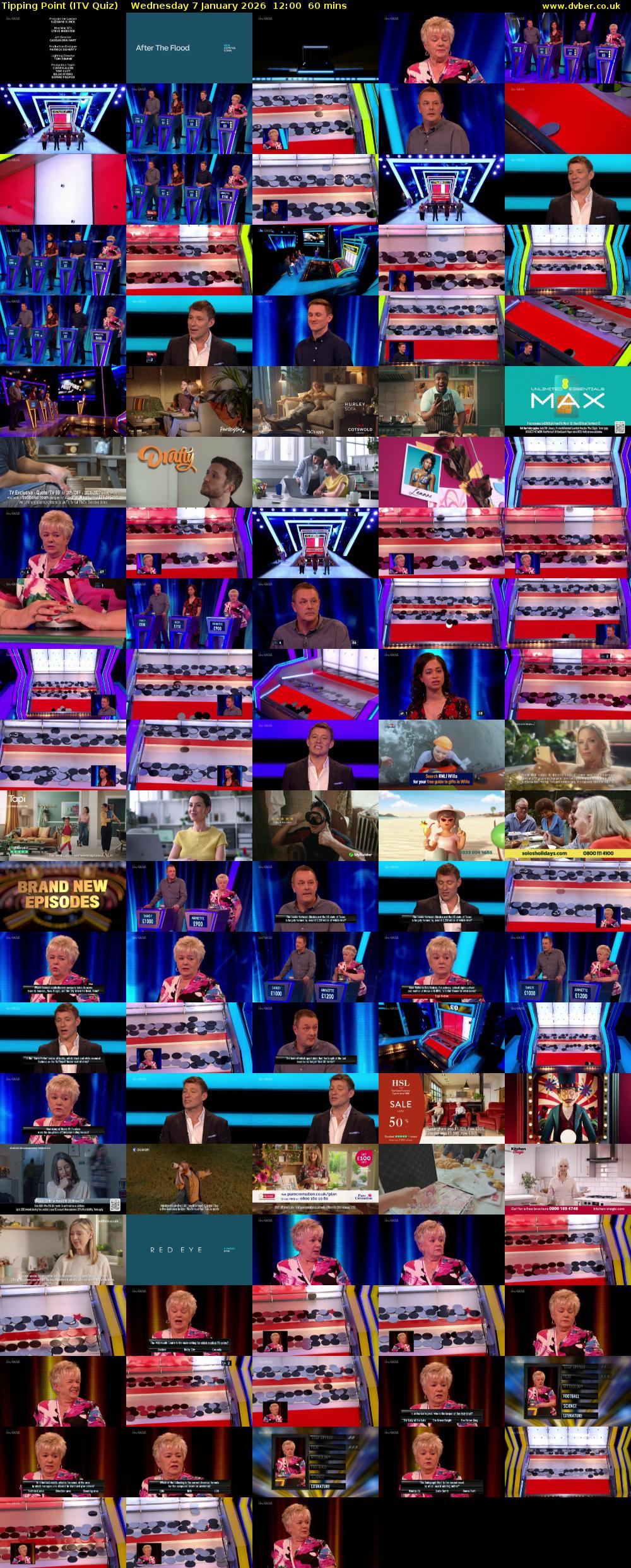 Tipping Point (ITV Quiz) Wednesday 7 January 2026 12:00 - 13:00