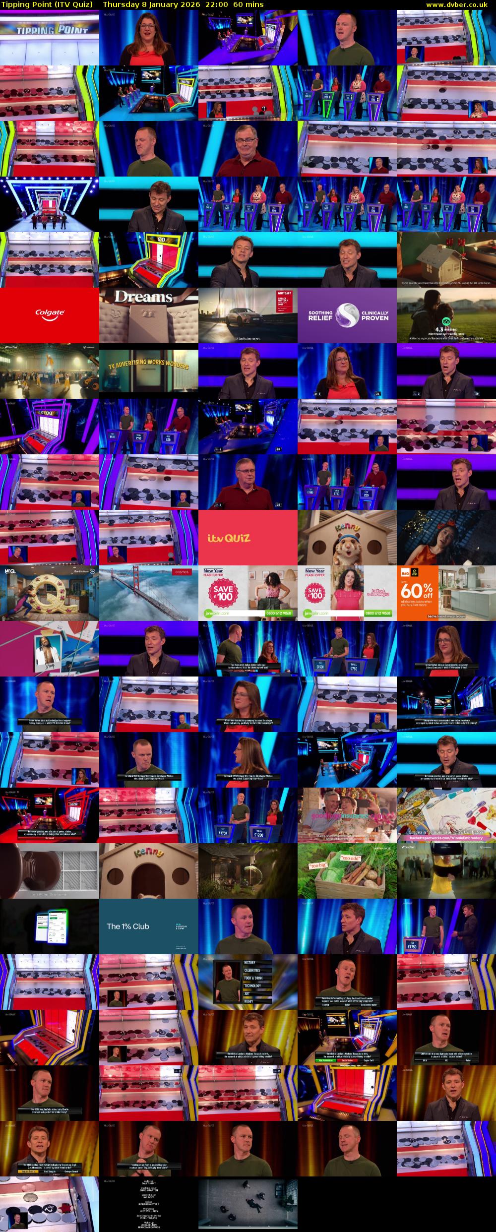 Tipping Point (ITV Quiz) Thursday 8 January 2026 22:00 - 23:00