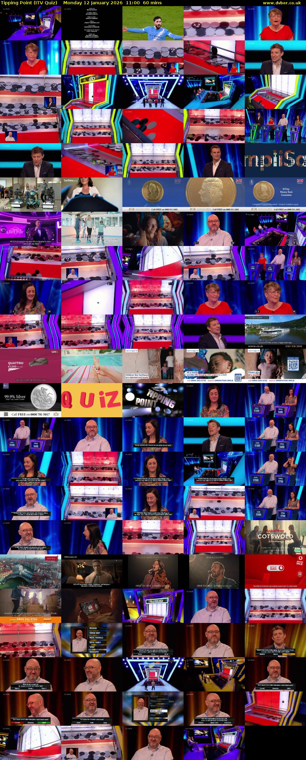 Tipping Point (ITV Quiz) Monday 12 January 2026 11:00 - 12:00