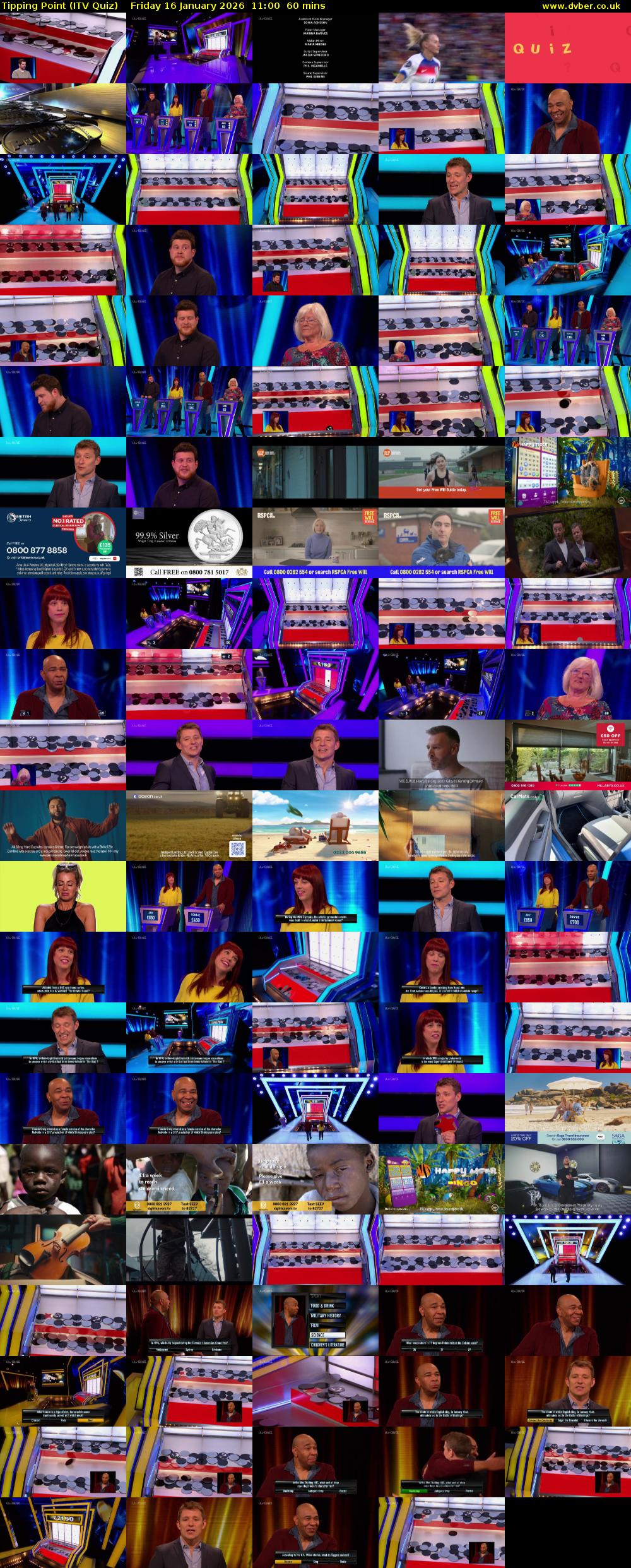 Tipping Point (ITV Quiz) Friday 16 January 2026 11:00 - 12:00