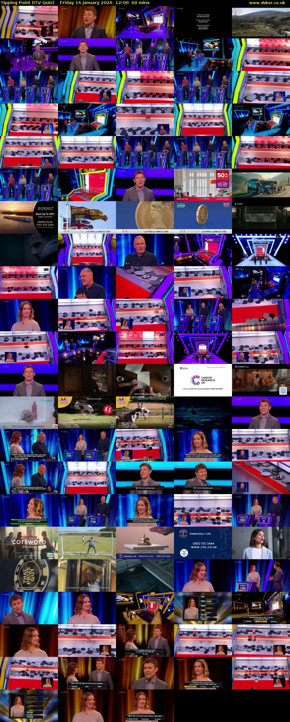 Tipping Point (ITV Quiz) Friday 16 January 2026 12:00 - 13:00