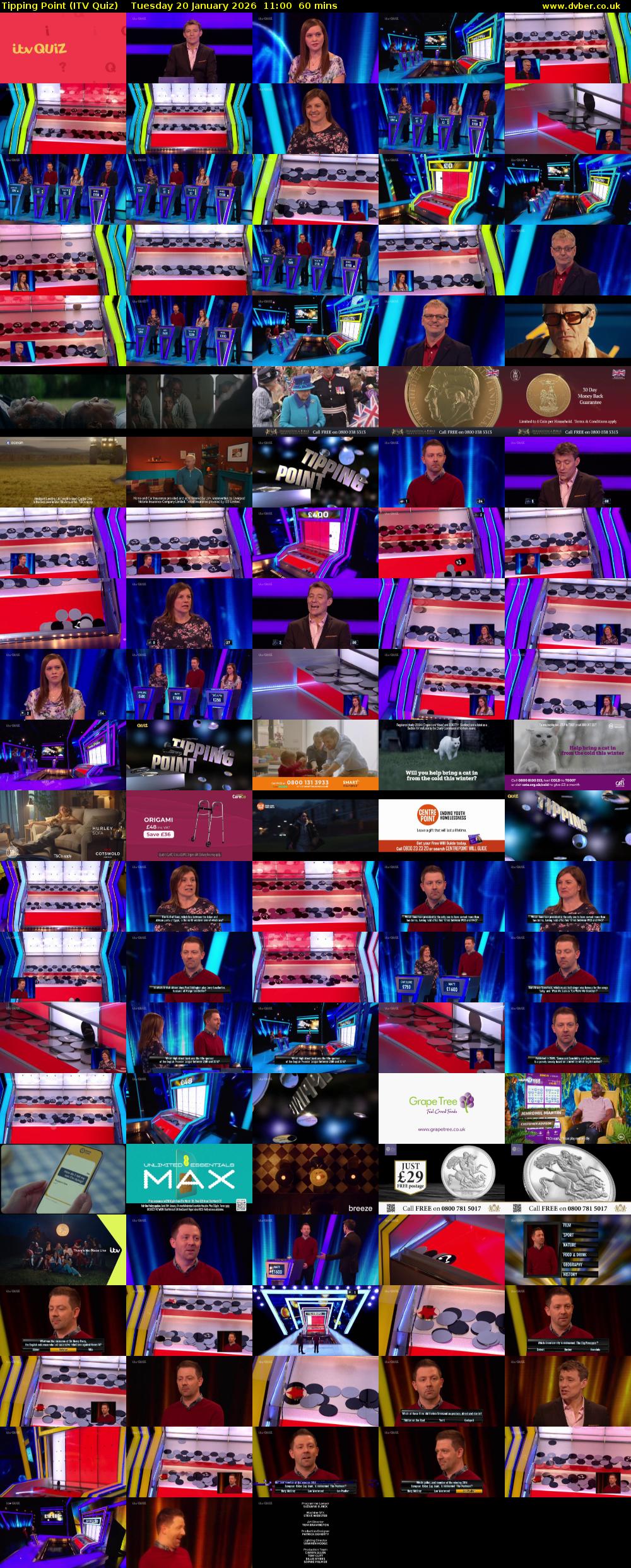 Tipping Point (ITV Quiz) Tuesday 20 January 2026 11:00 - 12:00