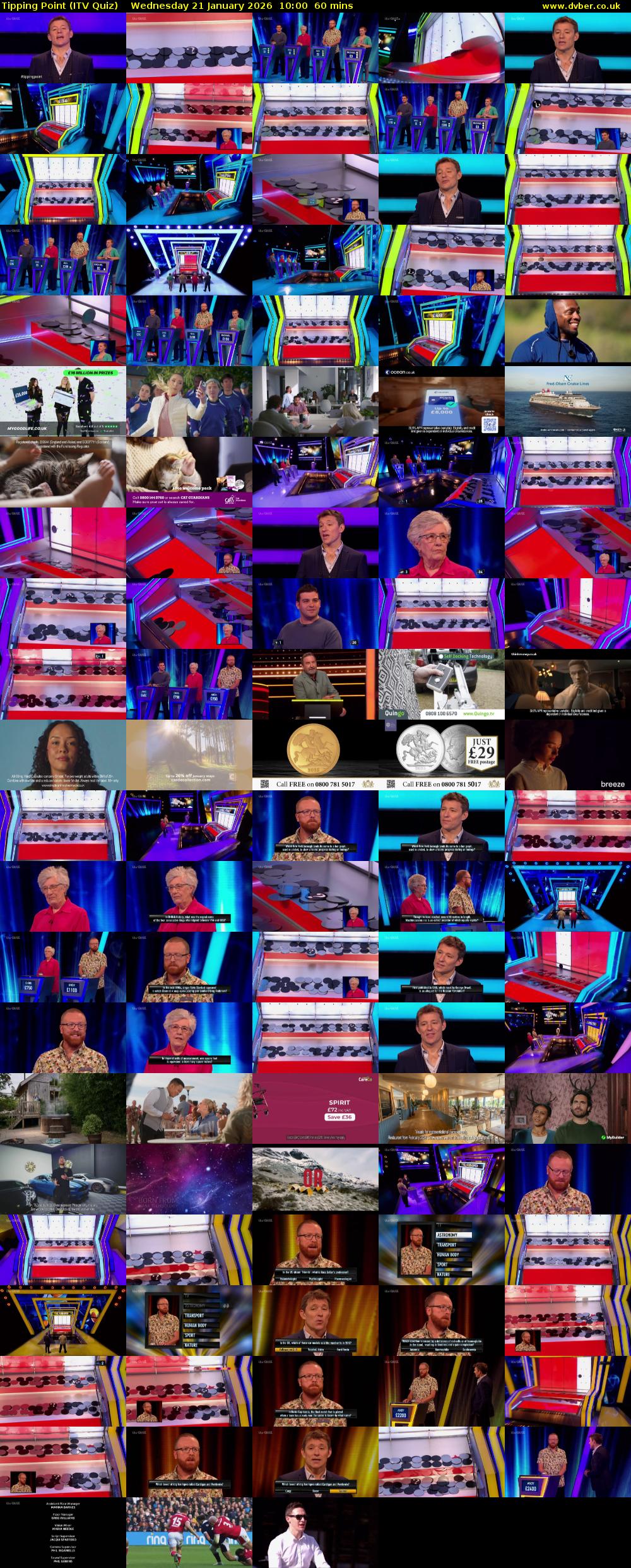 Tipping Point (ITV Quiz) Wednesday 21 January 2026 10:00 - 11:00