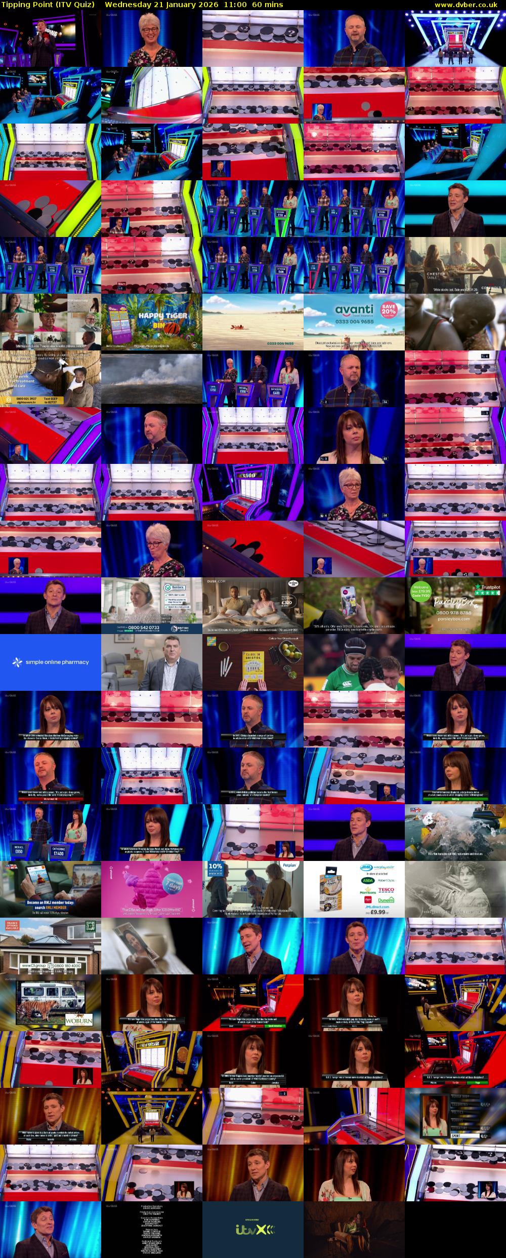 Tipping Point (ITV Quiz) Wednesday 21 January 2026 11:00 - 12:00