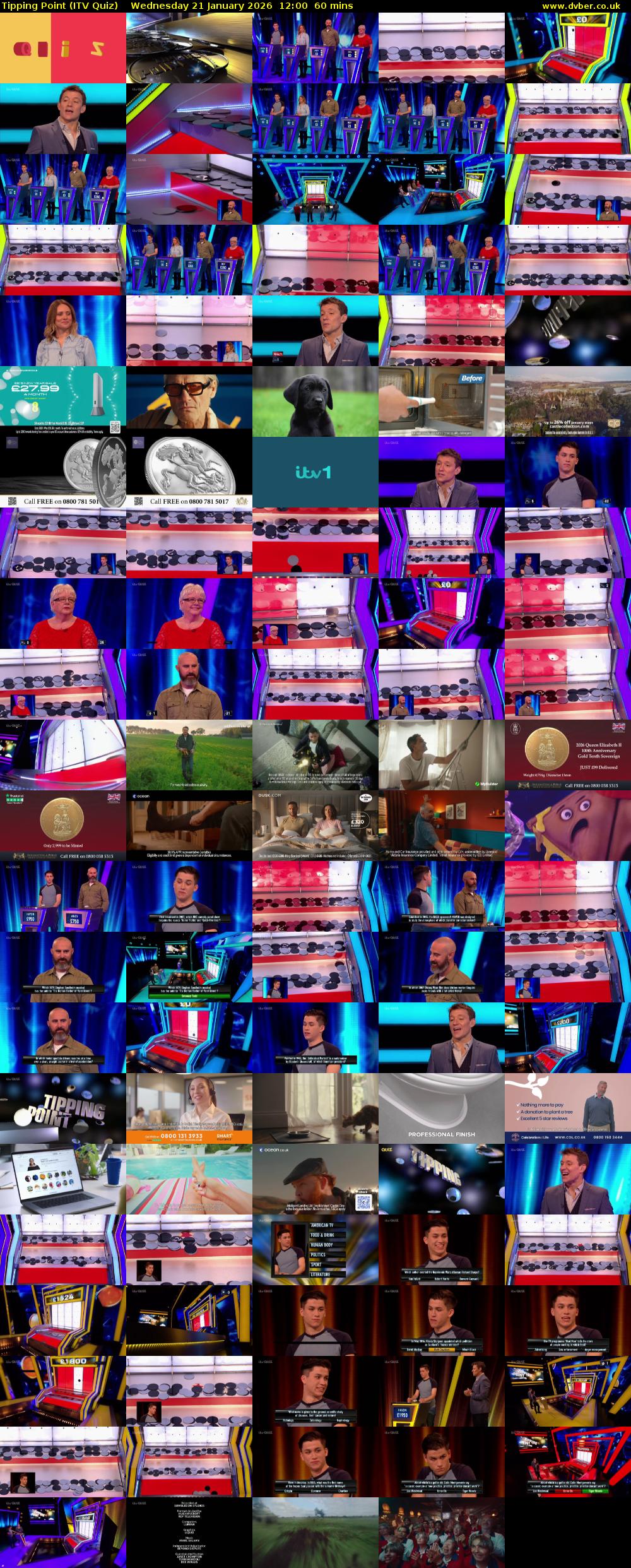 Tipping Point (ITV Quiz) Wednesday 21 January 2026 12:00 - 13:00