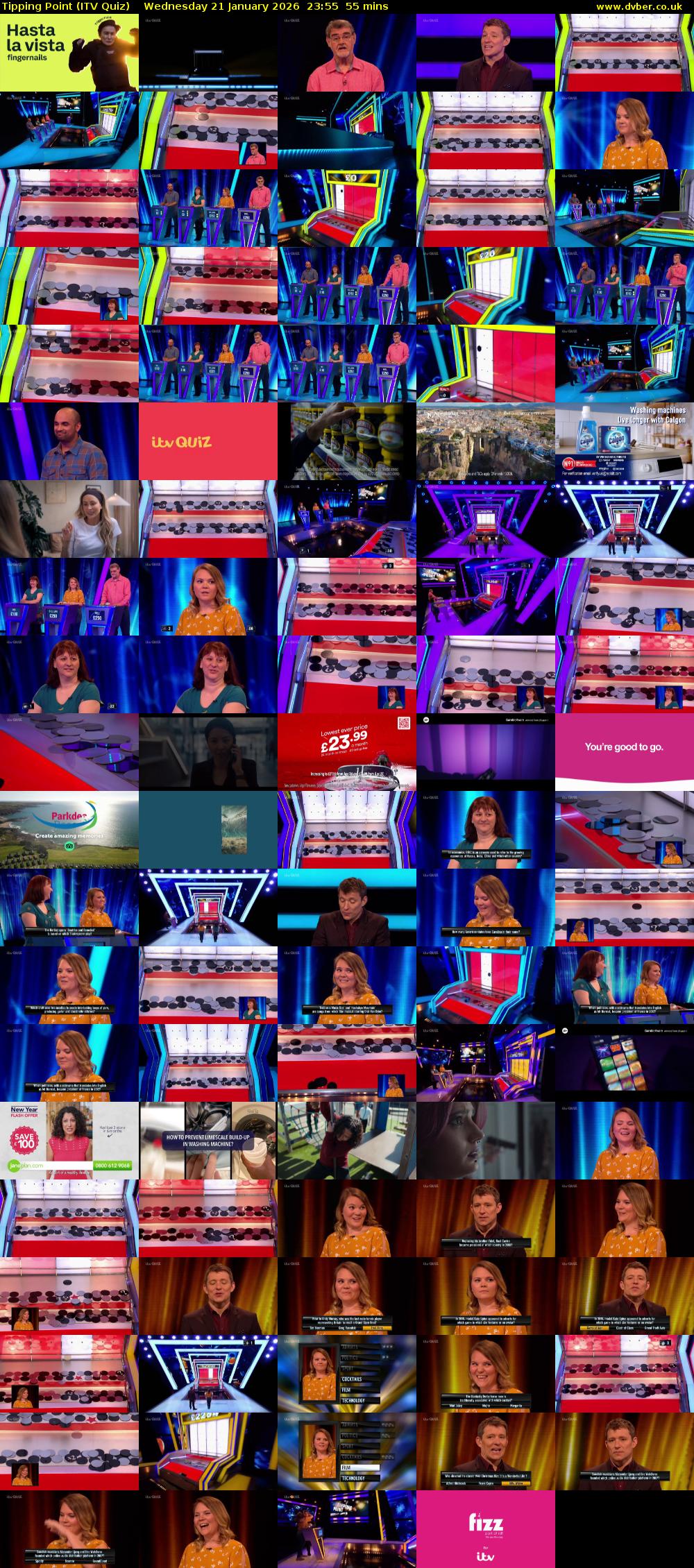 Tipping Point (ITV Quiz) Wednesday 21 January 2026 23:55 - 00:50