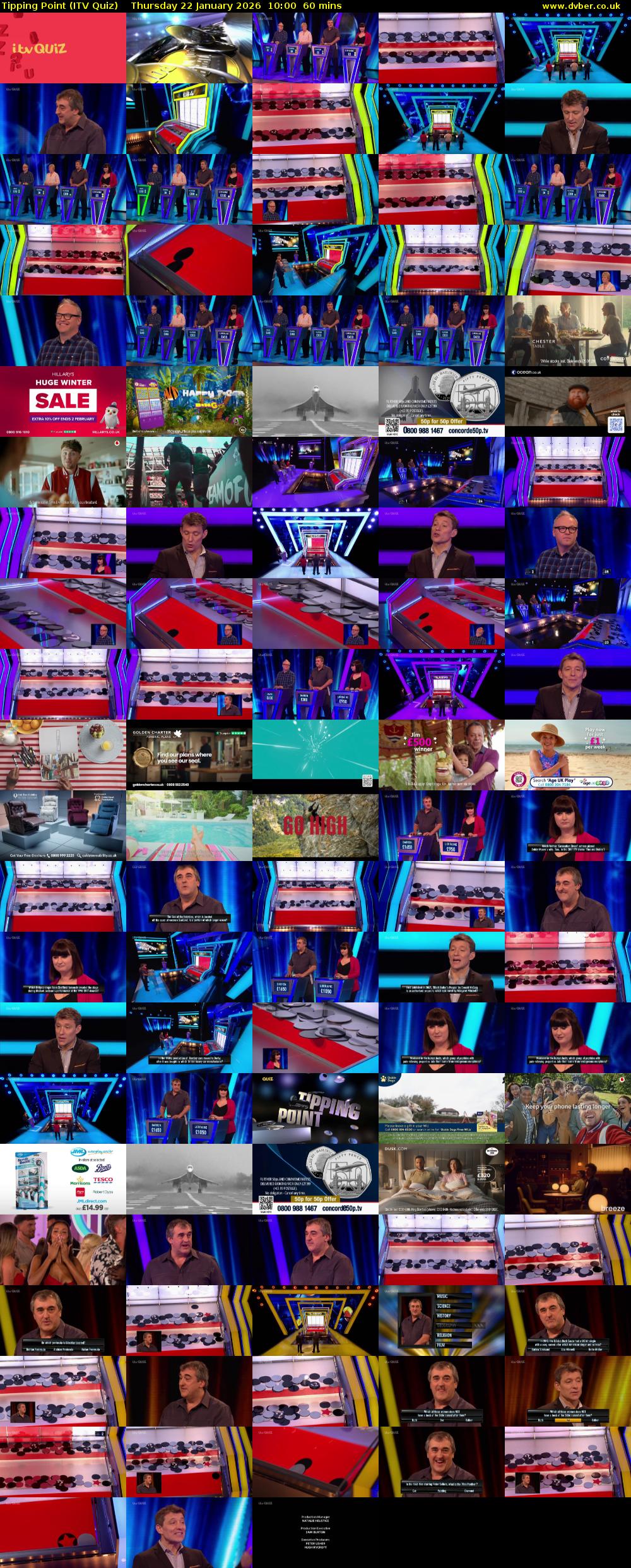 Tipping Point (ITV Quiz) Thursday 22 January 2026 10:00 - 11:00
