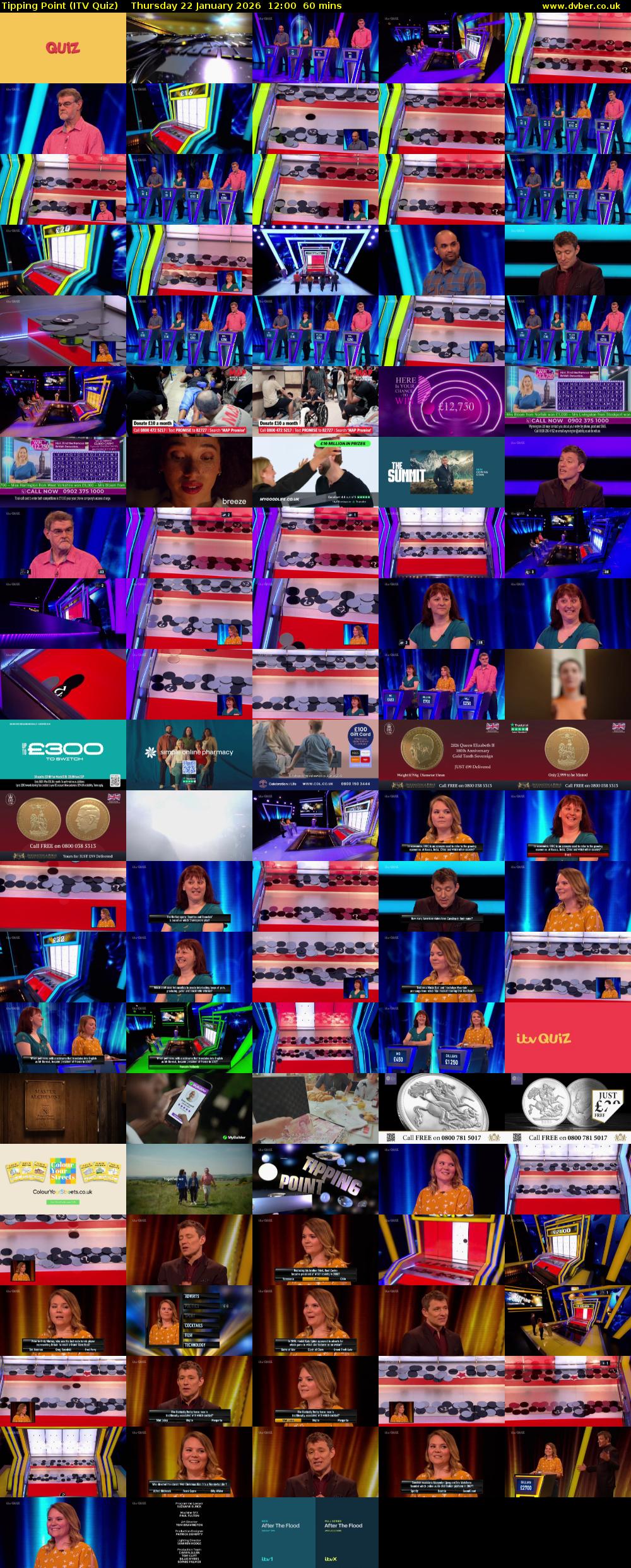 Tipping Point (ITV Quiz) Thursday 22 January 2026 12:00 - 13:00