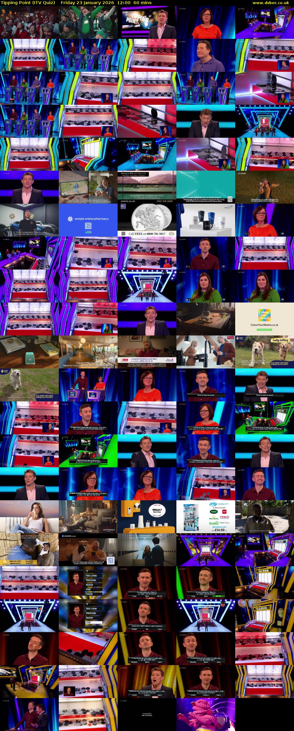 Tipping Point (ITV Quiz) Friday 23 January 2026 12:00 - 13:00