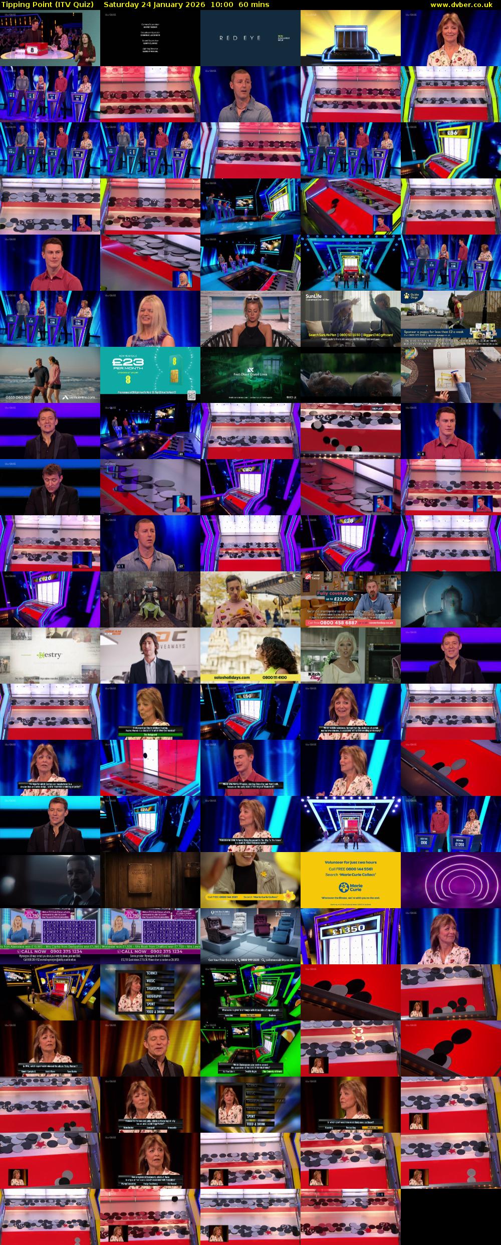 Tipping Point (ITV Quiz) Saturday 24 January 2026 10:00 - 11:00