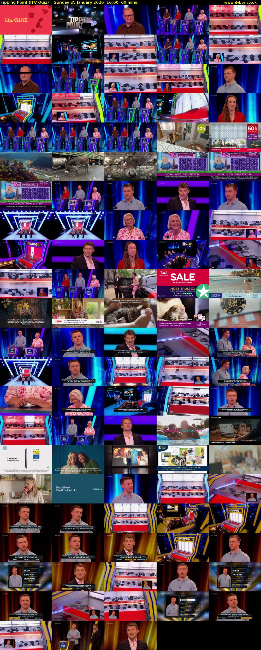 Tipping Point (ITV Quiz) Sunday 25 January 2026 10:00 - 11:00
