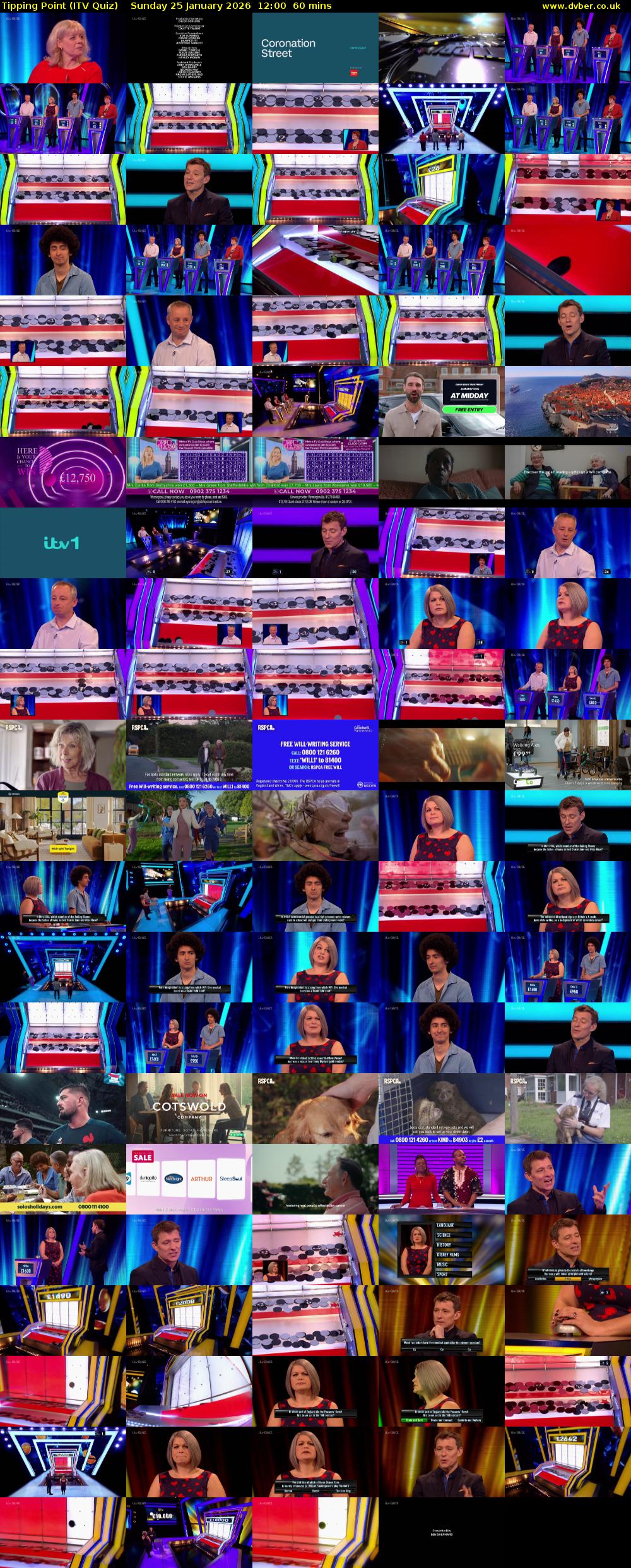 Tipping Point (ITV Quiz) Sunday 25 January 2026 12:00 - 13:00