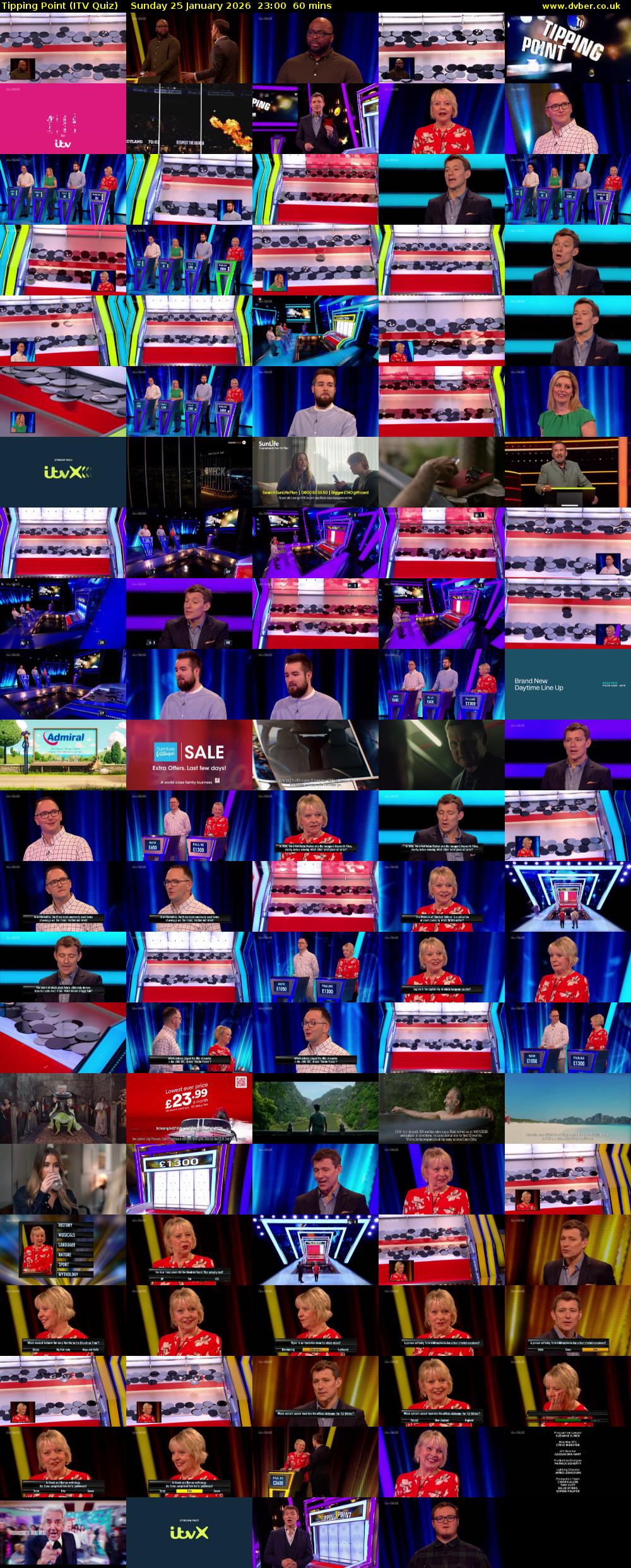Tipping Point (ITV Quiz) Sunday 25 January 2026 23:00 - 00:00