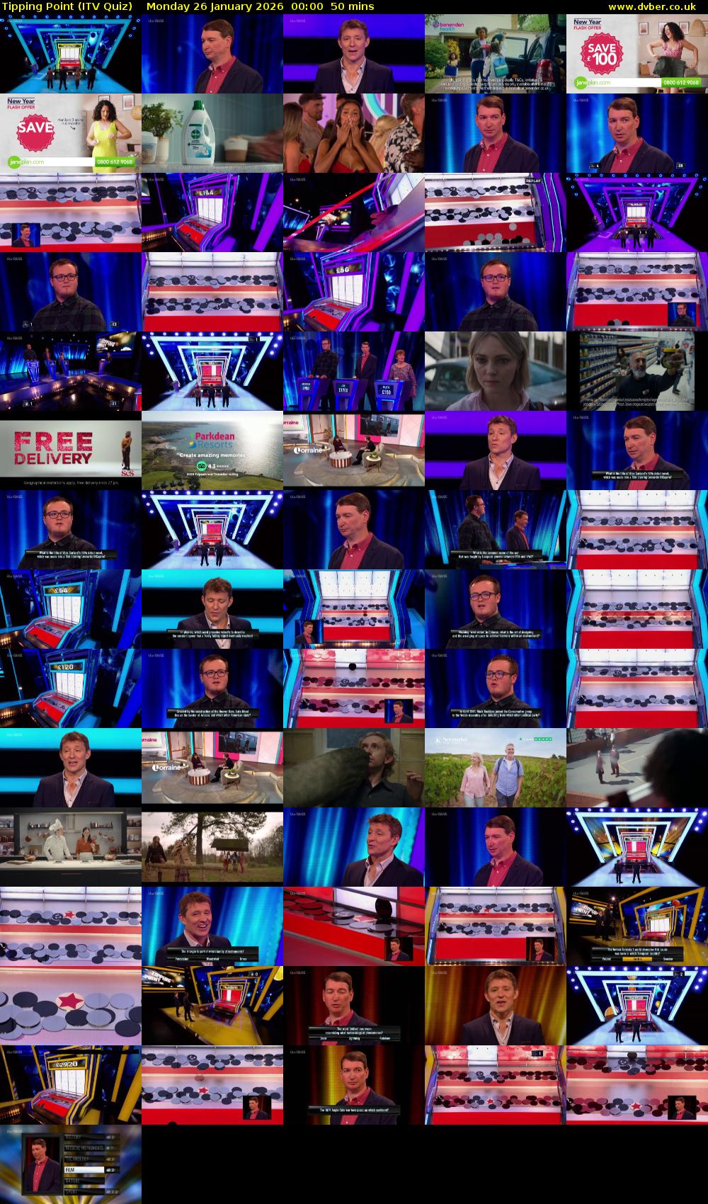 Tipping Point (ITV Quiz) Monday 26 January 2026 00:00 - 00:50