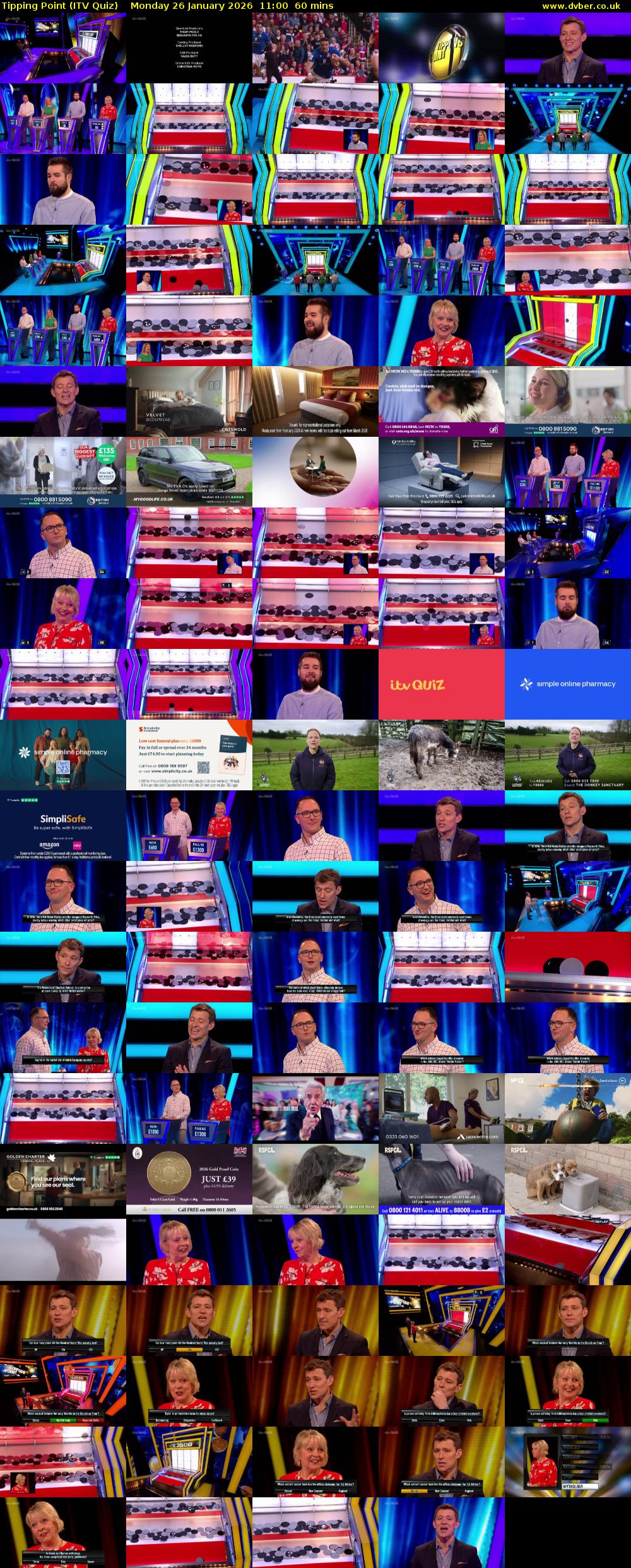 Tipping Point (ITV Quiz) Monday 26 January 2026 11:00 - 12:00