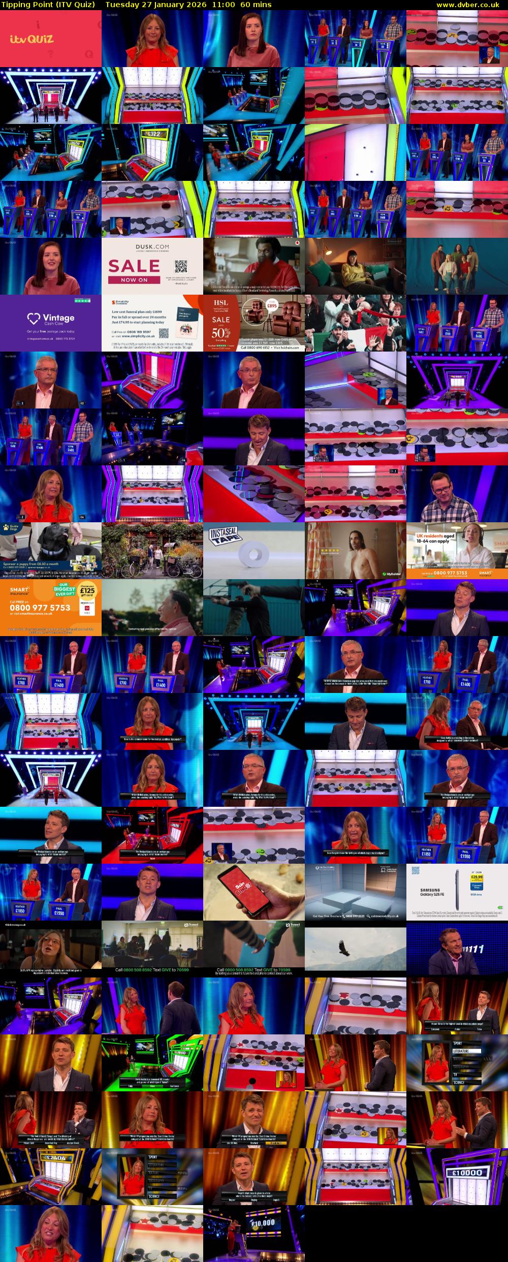 Tipping Point (ITV Quiz) Tuesday 27 January 2026 11:00 - 12:00