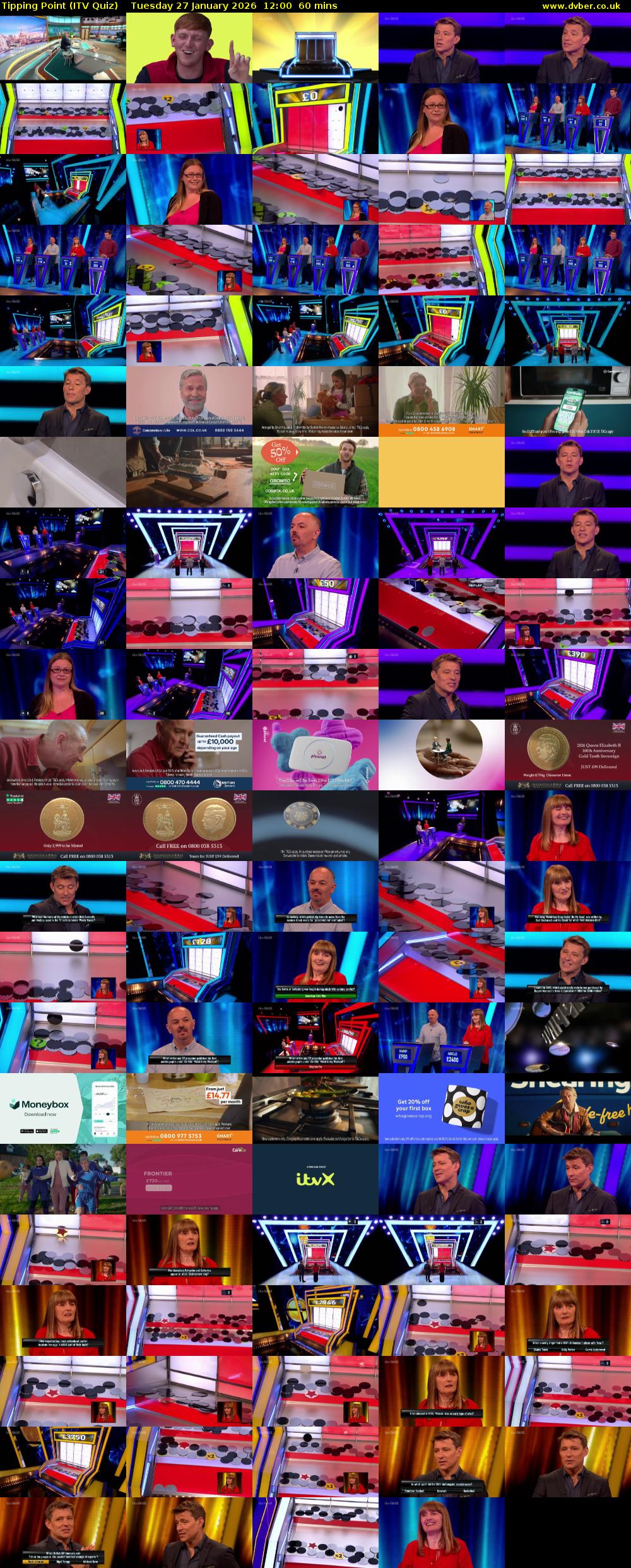 Tipping Point (ITV Quiz) Tuesday 27 January 2026 12:00 - 13:00
