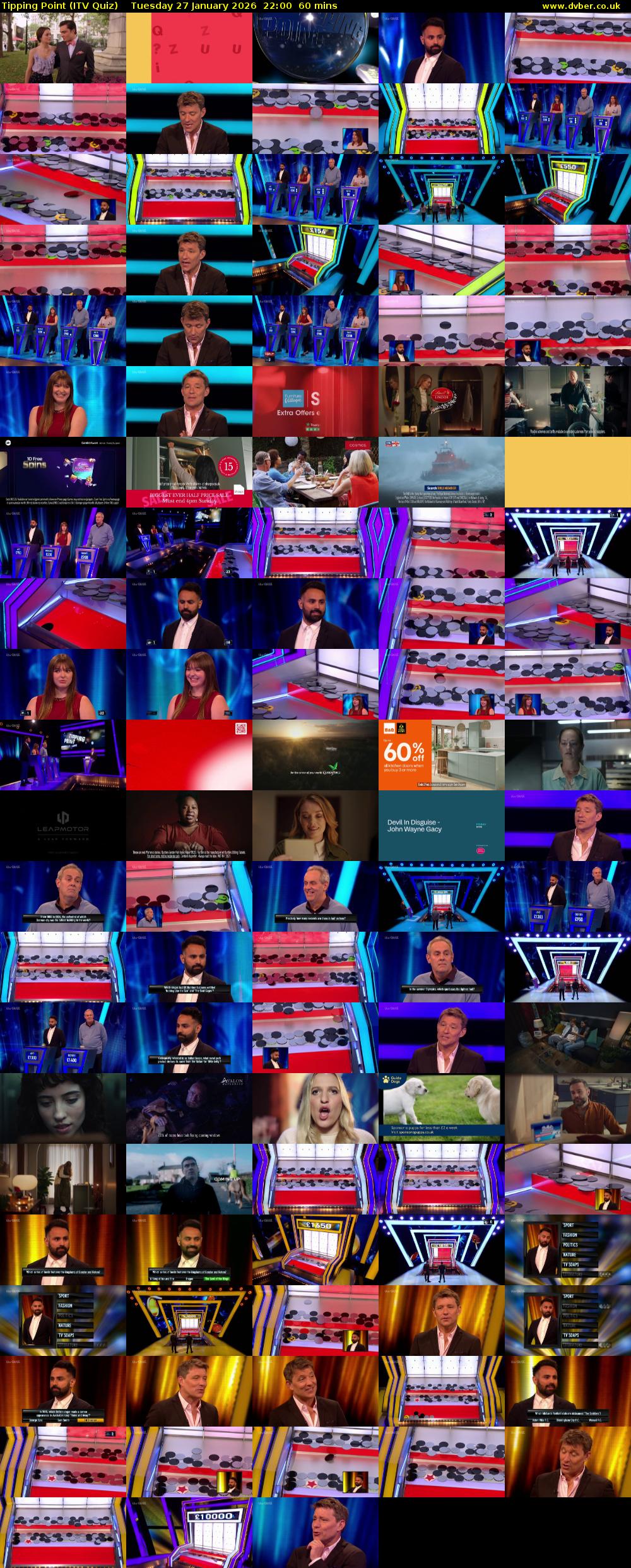 Tipping Point (ITV Quiz) Tuesday 27 January 2026 22:00 - 23:00