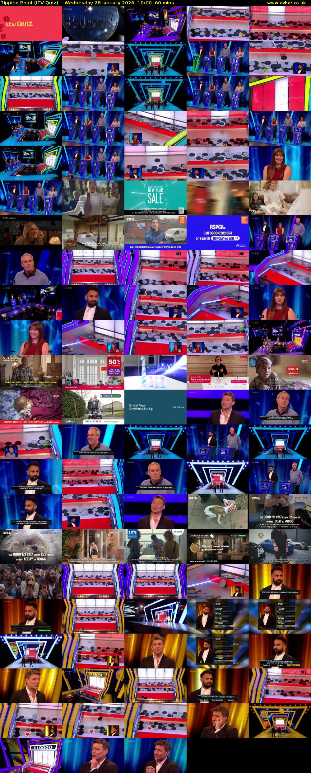 Tipping Point (ITV Quiz) Wednesday 28 January 2026 10:00 - 11:00