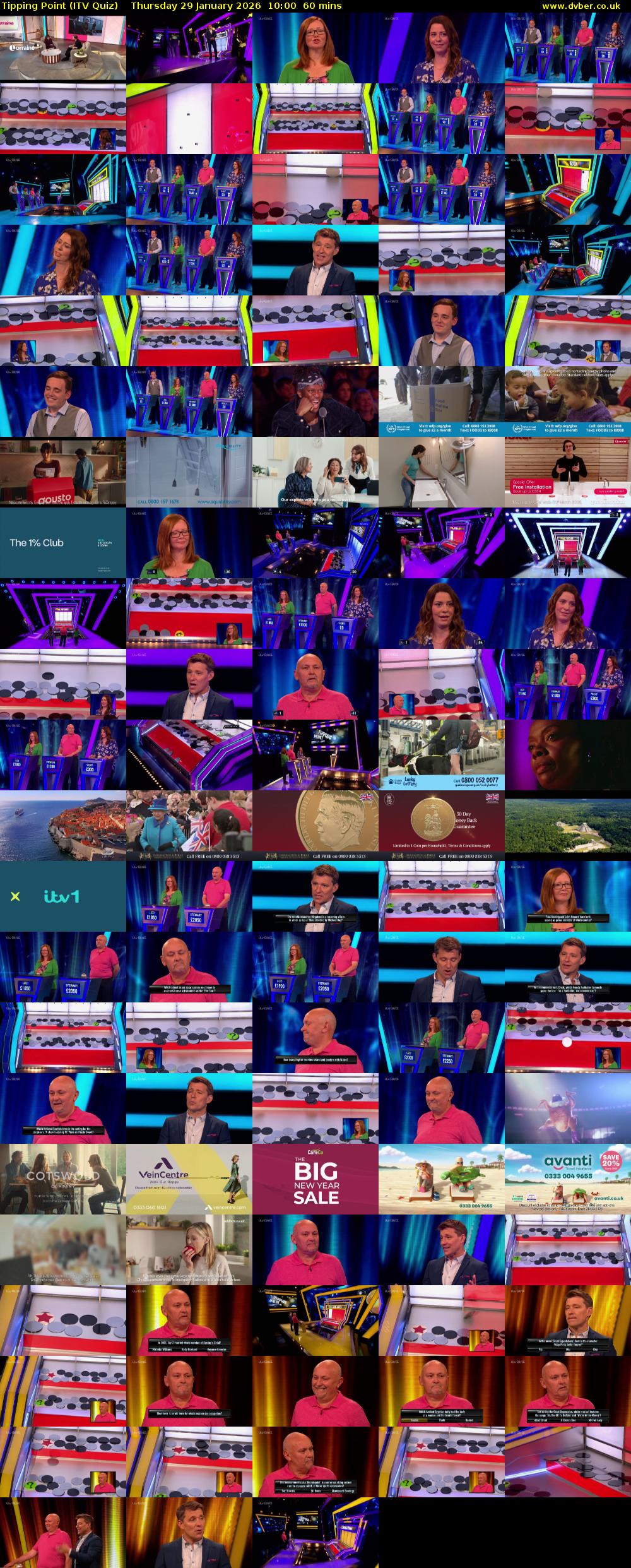 Tipping Point (ITV Quiz) Thursday 29 January 2026 10:00 - 11:00