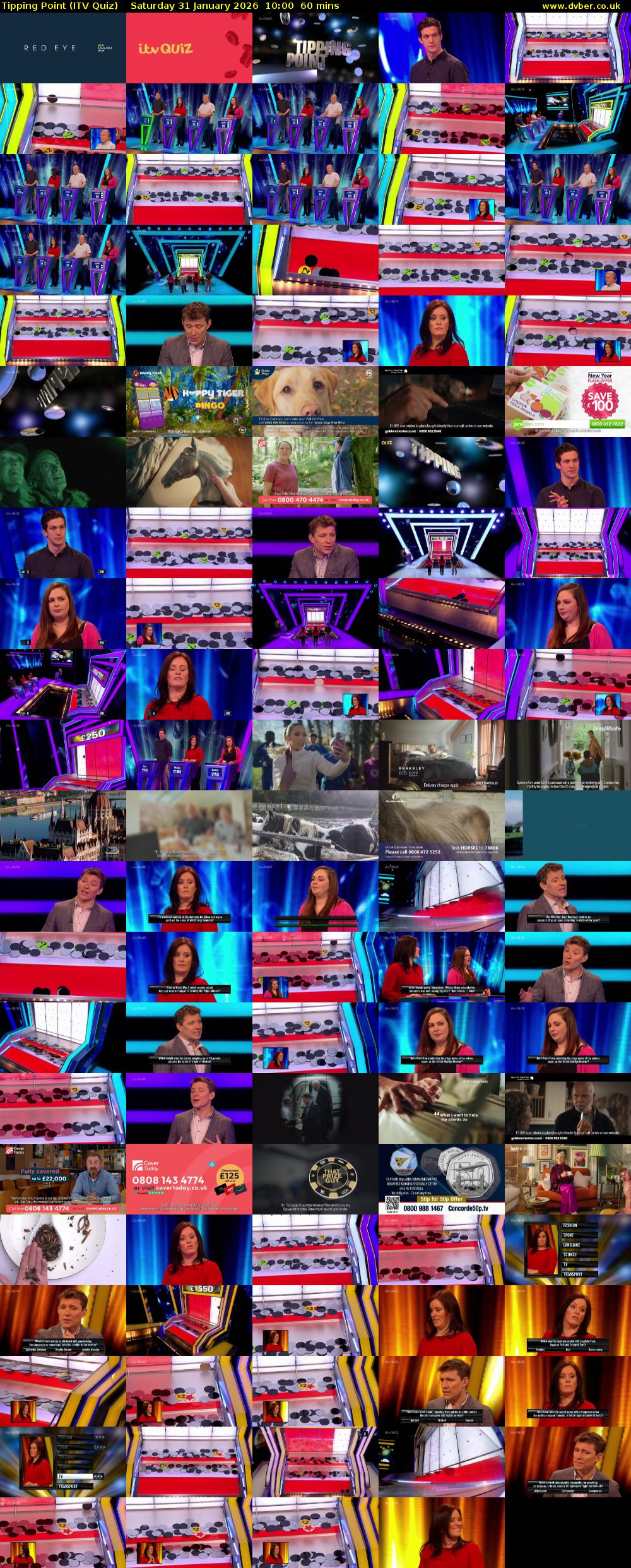 Tipping Point (ITV Quiz) Saturday 31 January 2026 10:00 - 11:00