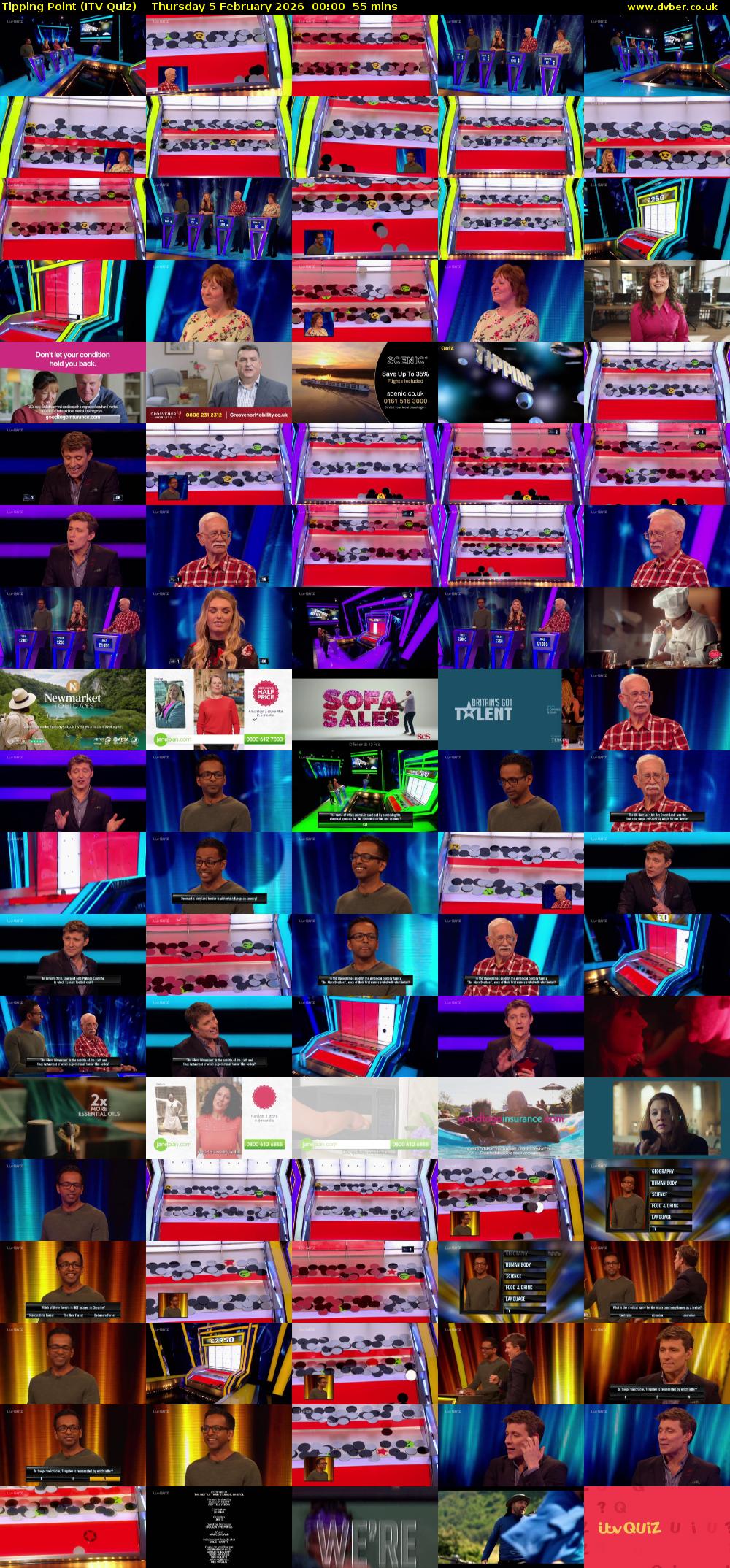 Tipping Point (ITV Quiz) Thursday 5 February 2026 00:00 - 00:55