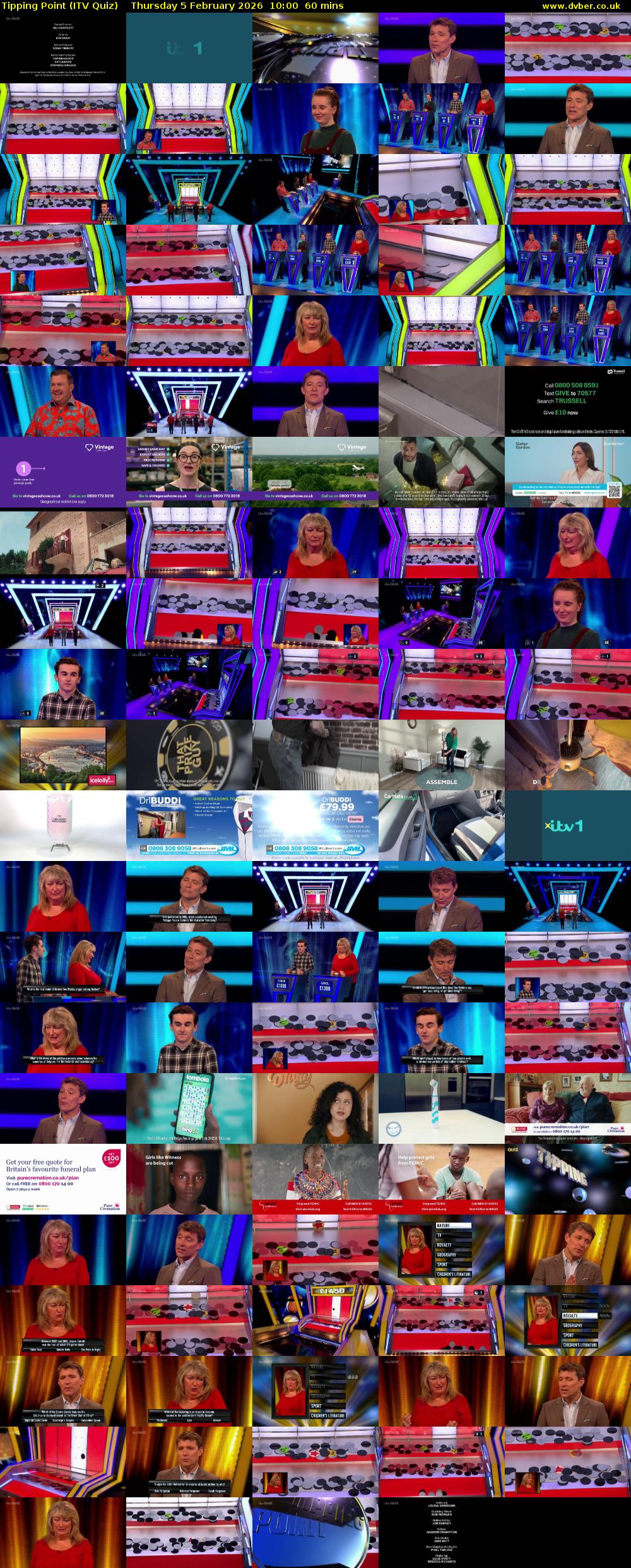 Tipping Point (ITV Quiz) Thursday 5 February 2026 10:00 - 11:00