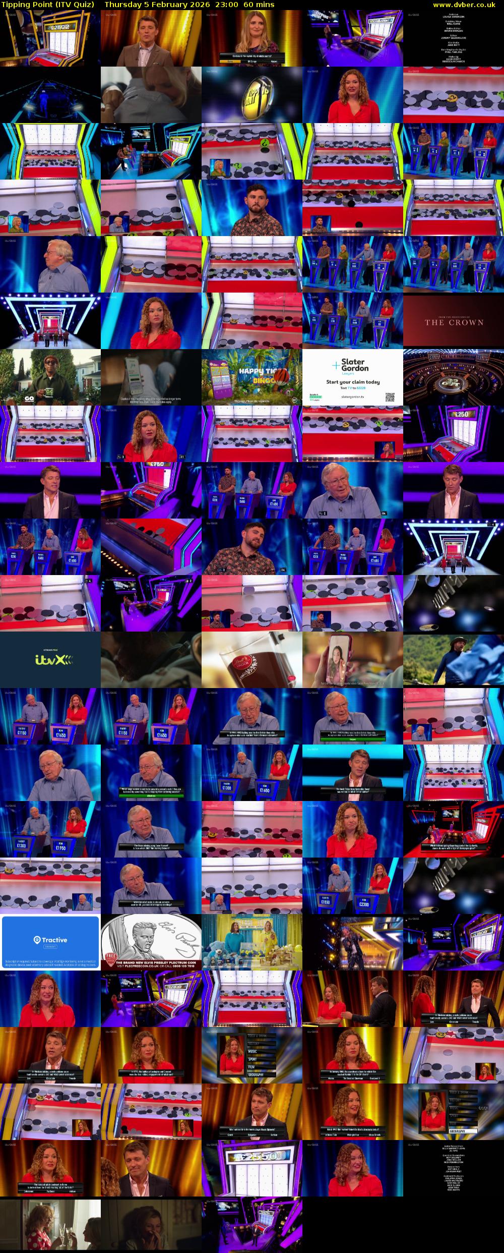 Tipping Point (ITV Quiz) Thursday 5 February 2026 23:00 - 00:00