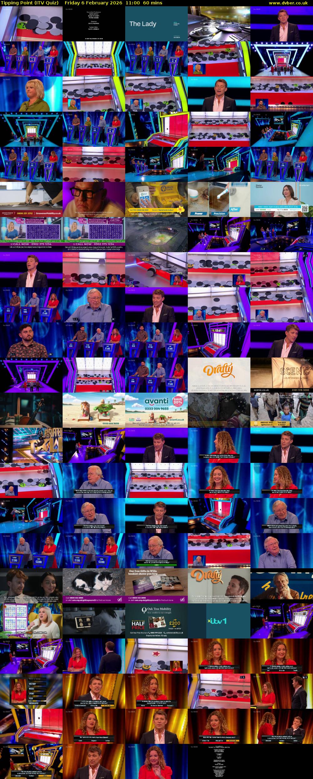 Tipping Point (ITV Quiz) Friday 6 February 2026 11:00 - 12:00
