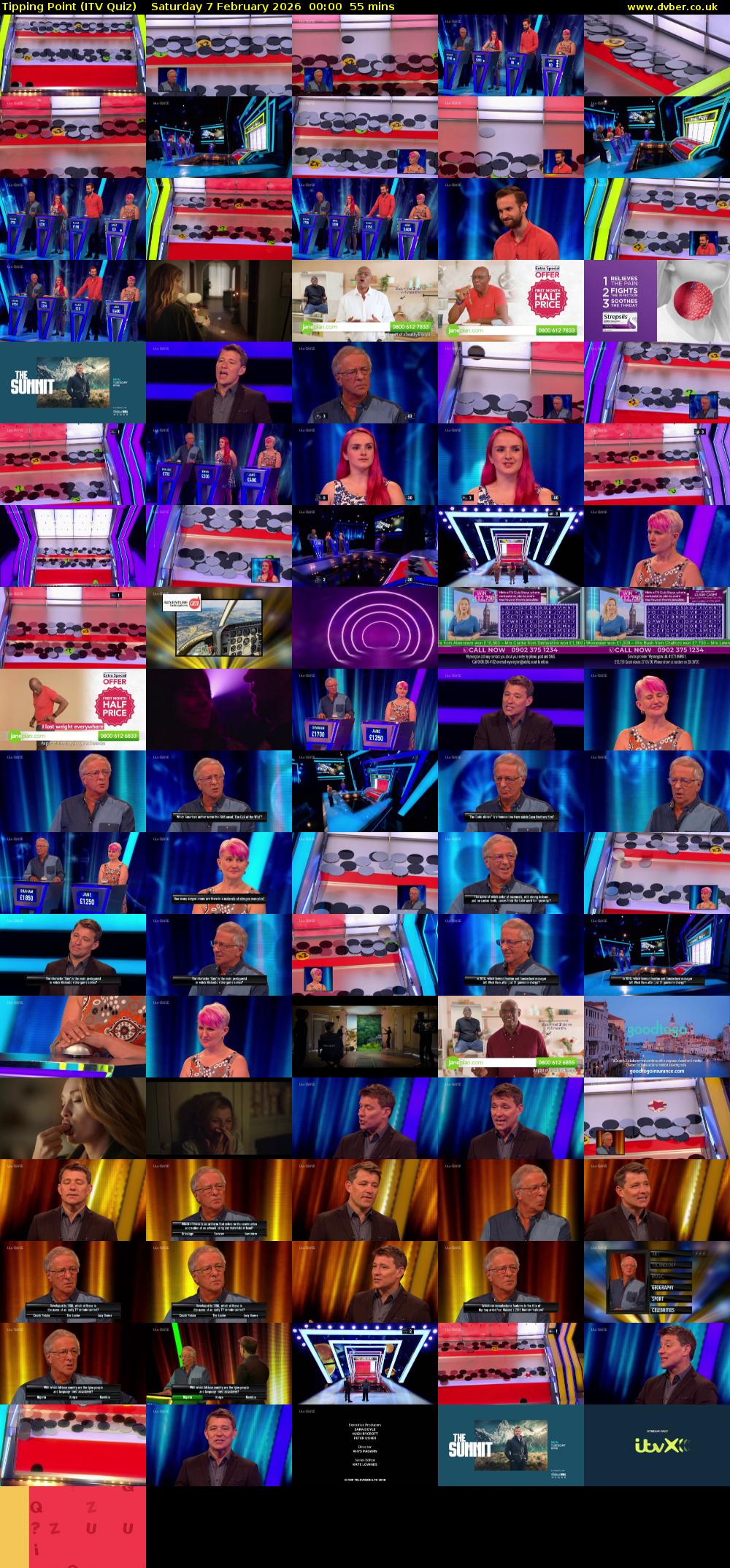 Tipping Point (ITV Quiz) Saturday 7 February 2026 00:00 - 00:55