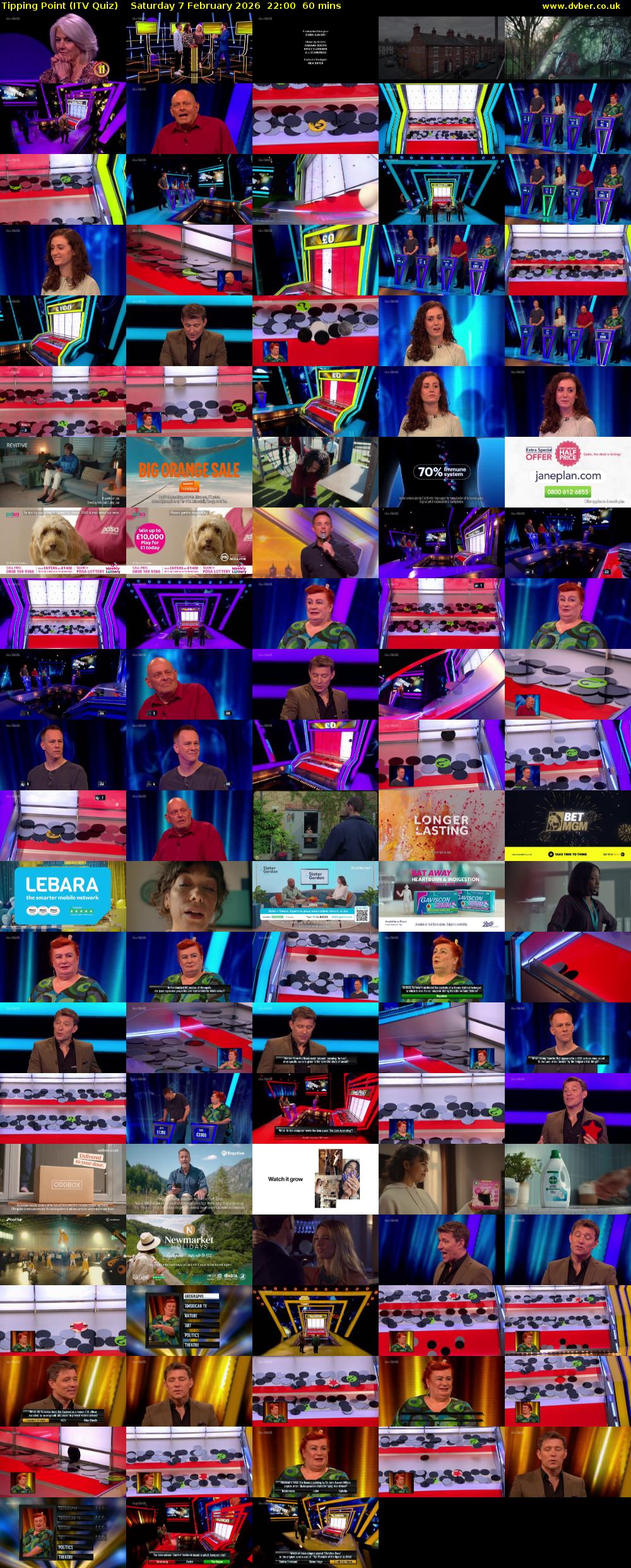 Tipping Point (ITV Quiz) Saturday 7 February 2026 22:00 - 23:00