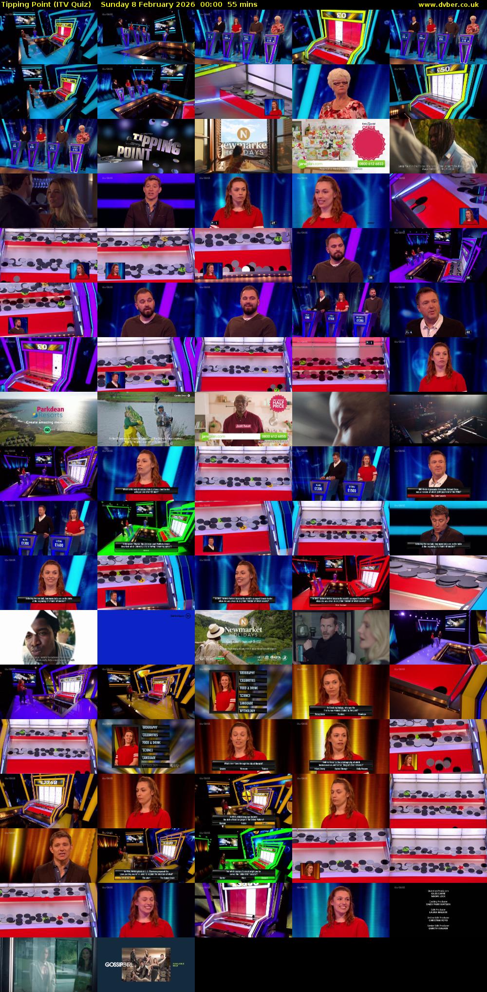Tipping Point (ITV Quiz) Sunday 8 February 2026 00:00 - 00:55