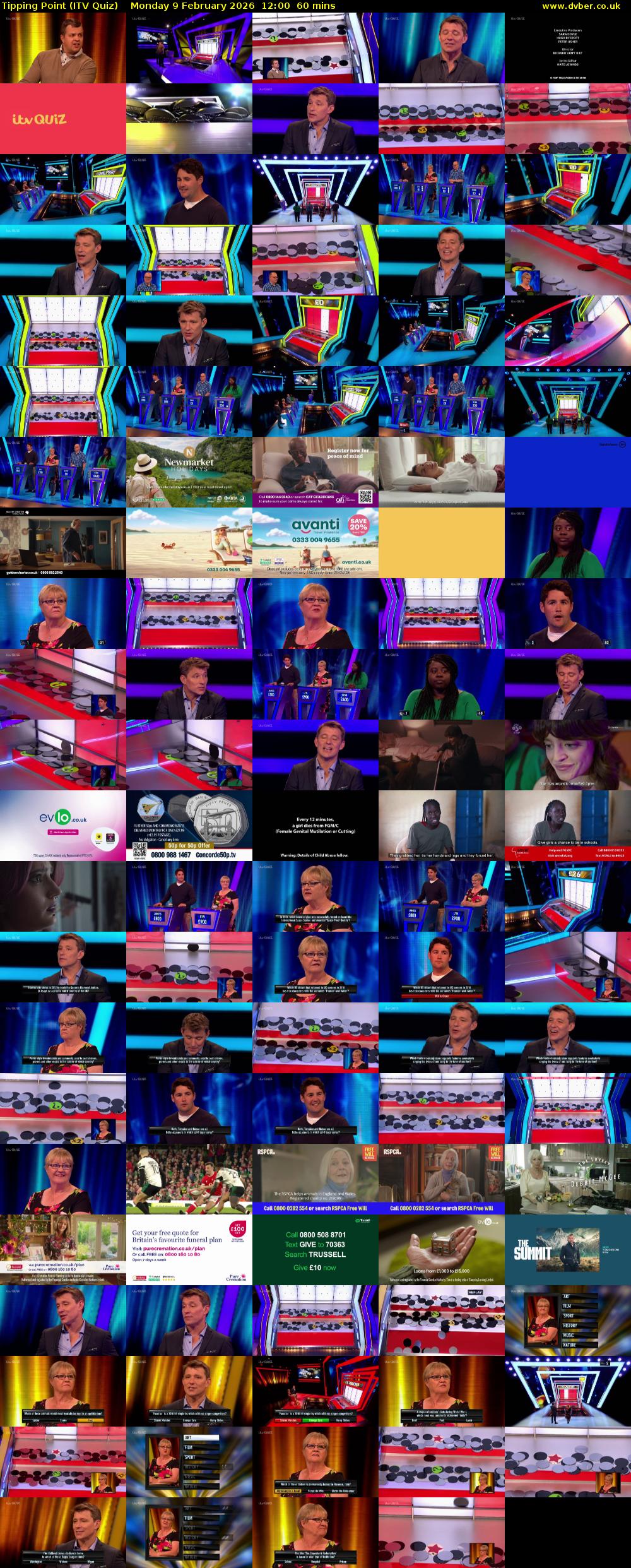 Tipping Point (ITV Quiz) Monday 9 February 2026 12:00 - 13:00