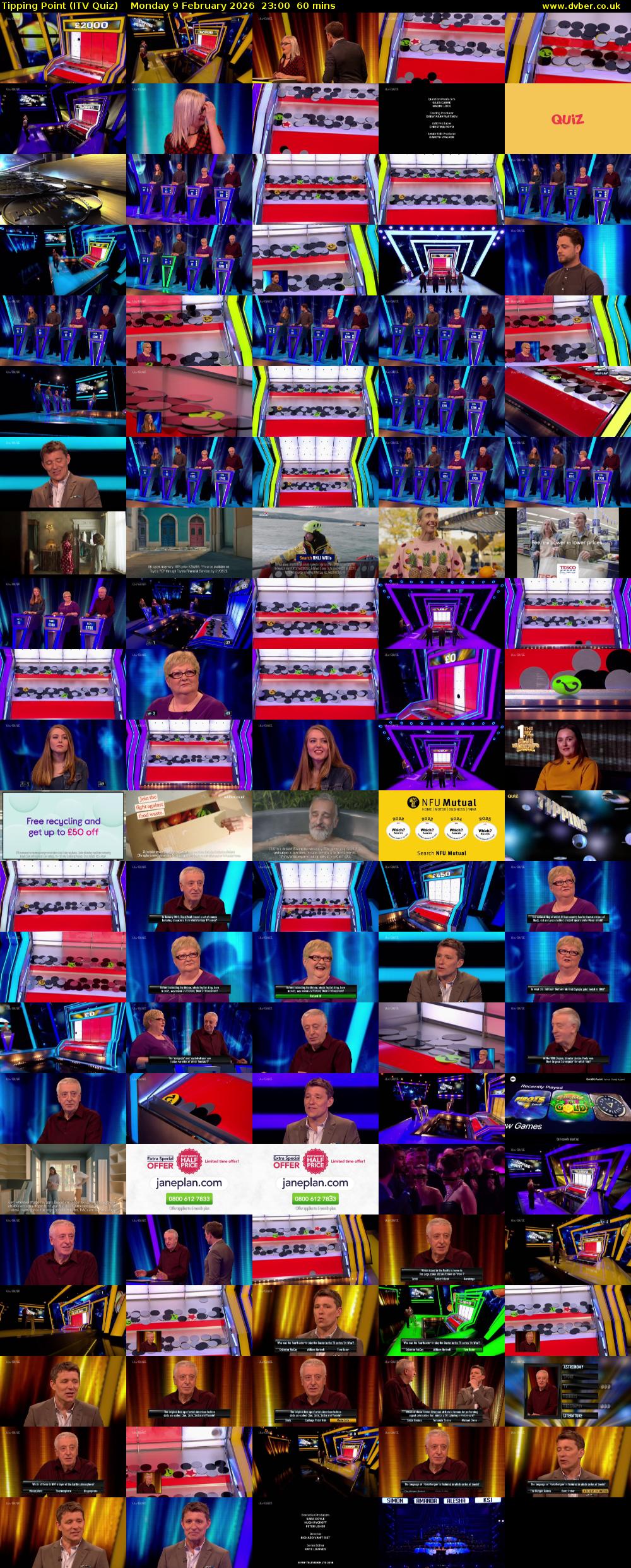 Tipping Point (ITV Quiz) Monday 9 February 2026 23:00 - 00:00