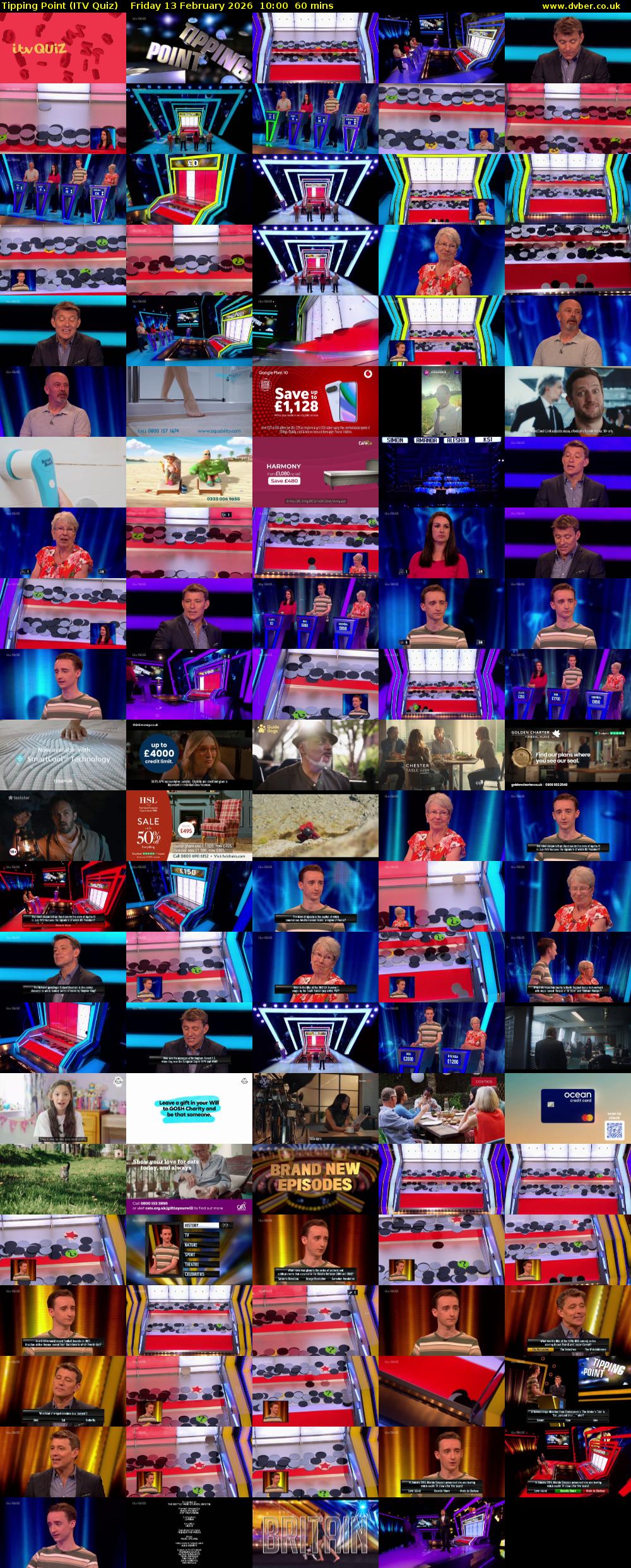 Tipping Point (ITV Quiz) Friday 13 February 2026 10:00 - 11:00