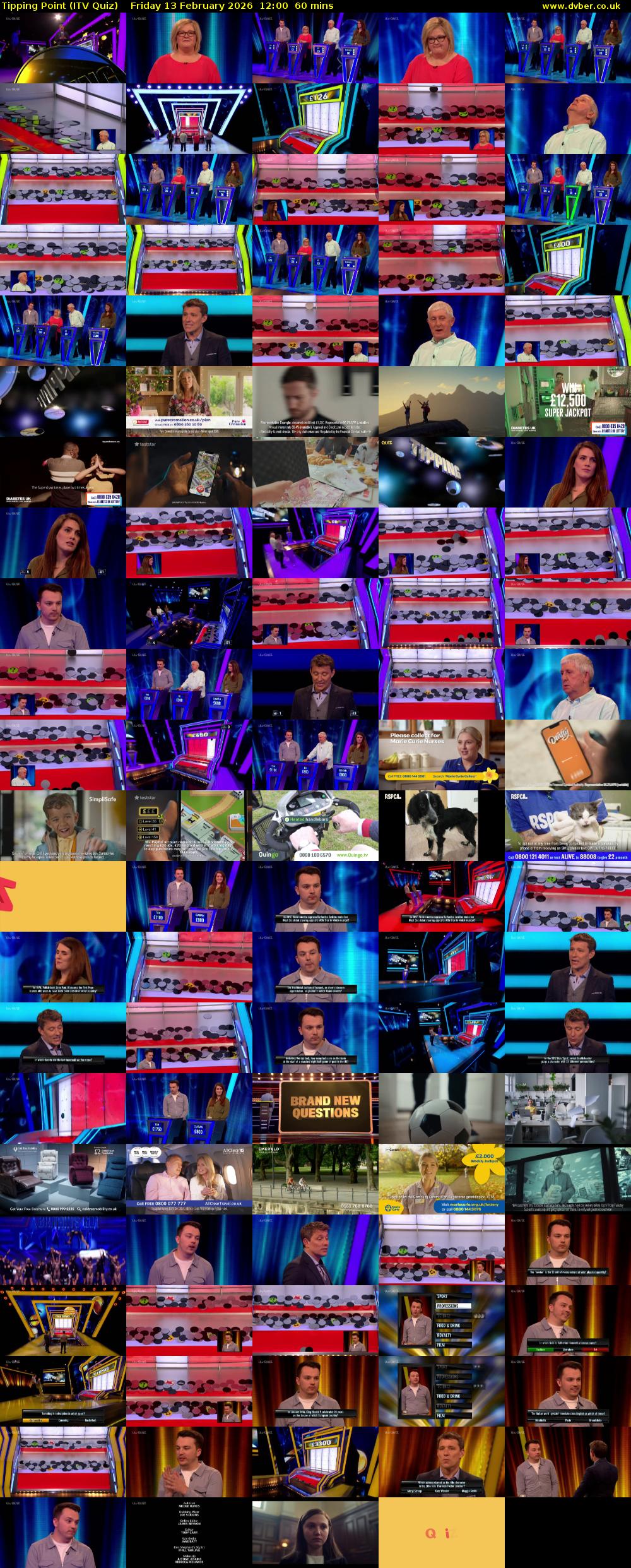 Tipping Point (ITV Quiz) Friday 13 February 2026 12:00 - 13:00