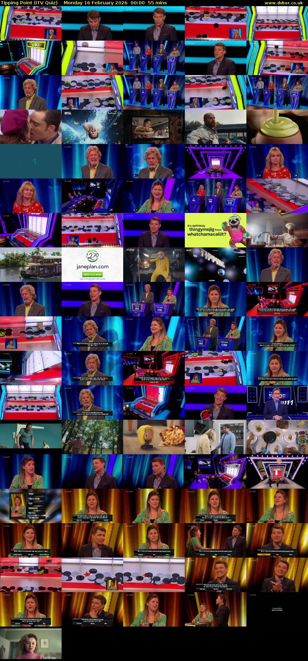 Tipping Point (ITV Quiz) Monday 16 February 2026 00:00 - 00:55