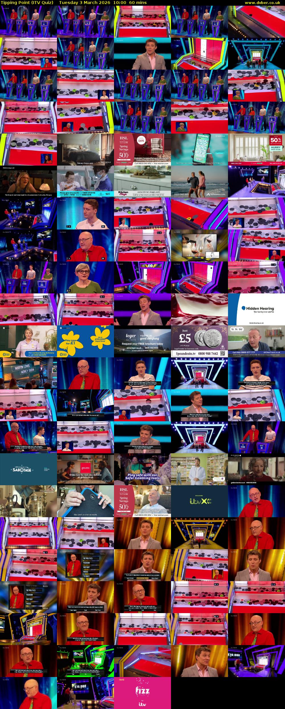 Tipping Point (ITV Quiz) Tuesday 3 March 2026 10:00 - 11:00