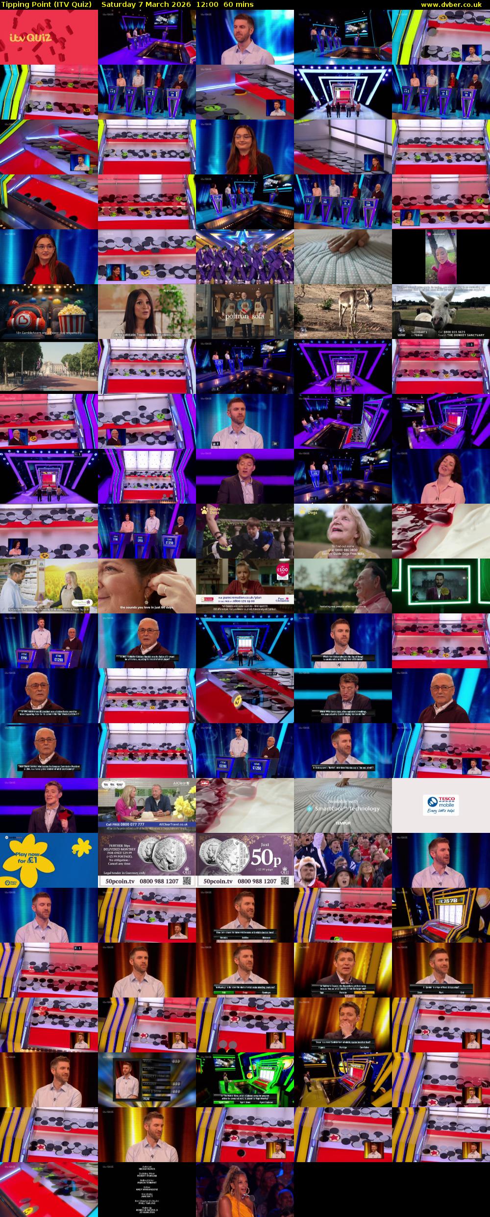 Tipping Point (ITV Quiz) Saturday 7 March 2026 12:00 - 13:00