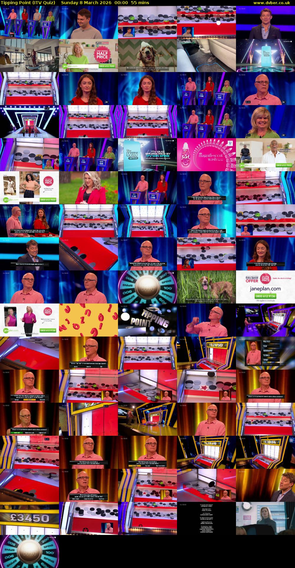 Tipping Point (ITV Quiz) Sunday 8 March 2026 00:00 - 00:55