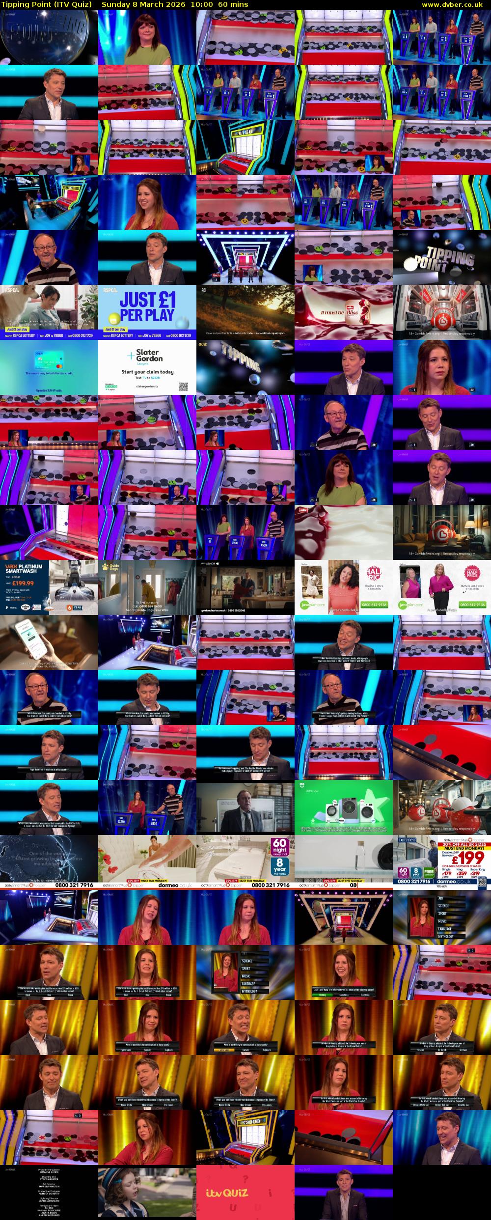 Tipping Point (ITV Quiz) Sunday 8 March 2026 10:00 - 11:00