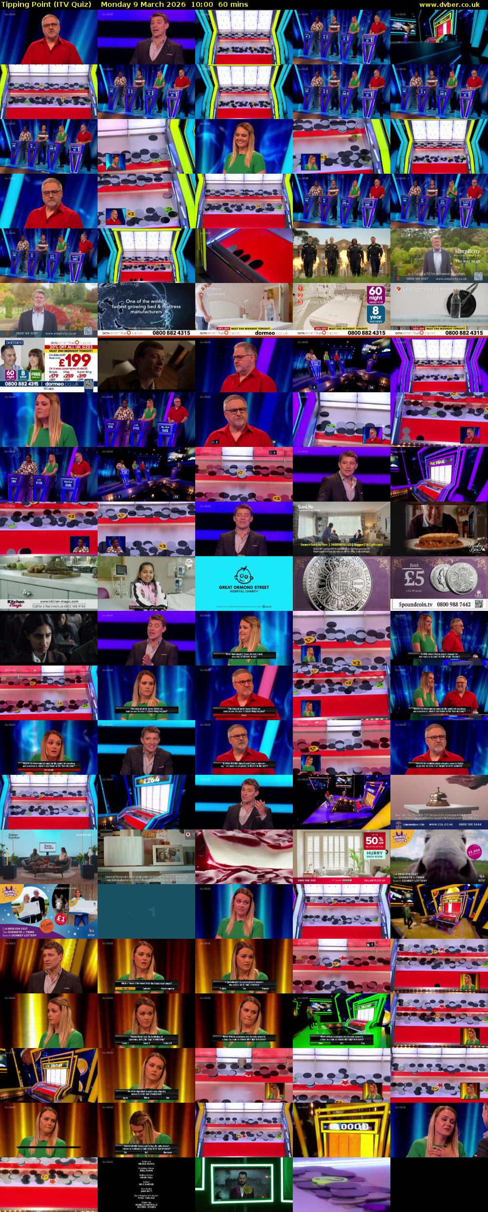 Tipping Point (ITV Quiz) Monday 9 March 2026 10:00 - 11:00