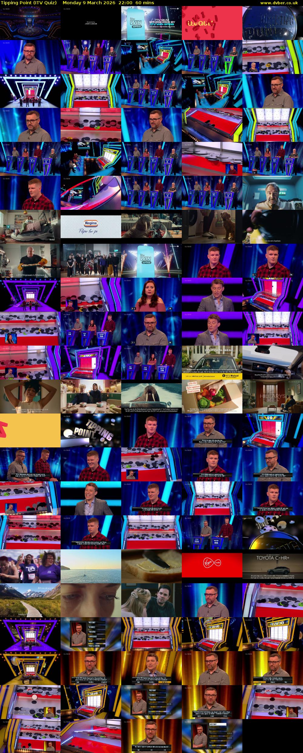 Tipping Point (ITV Quiz) Monday 9 March 2026 22:00 - 23:00