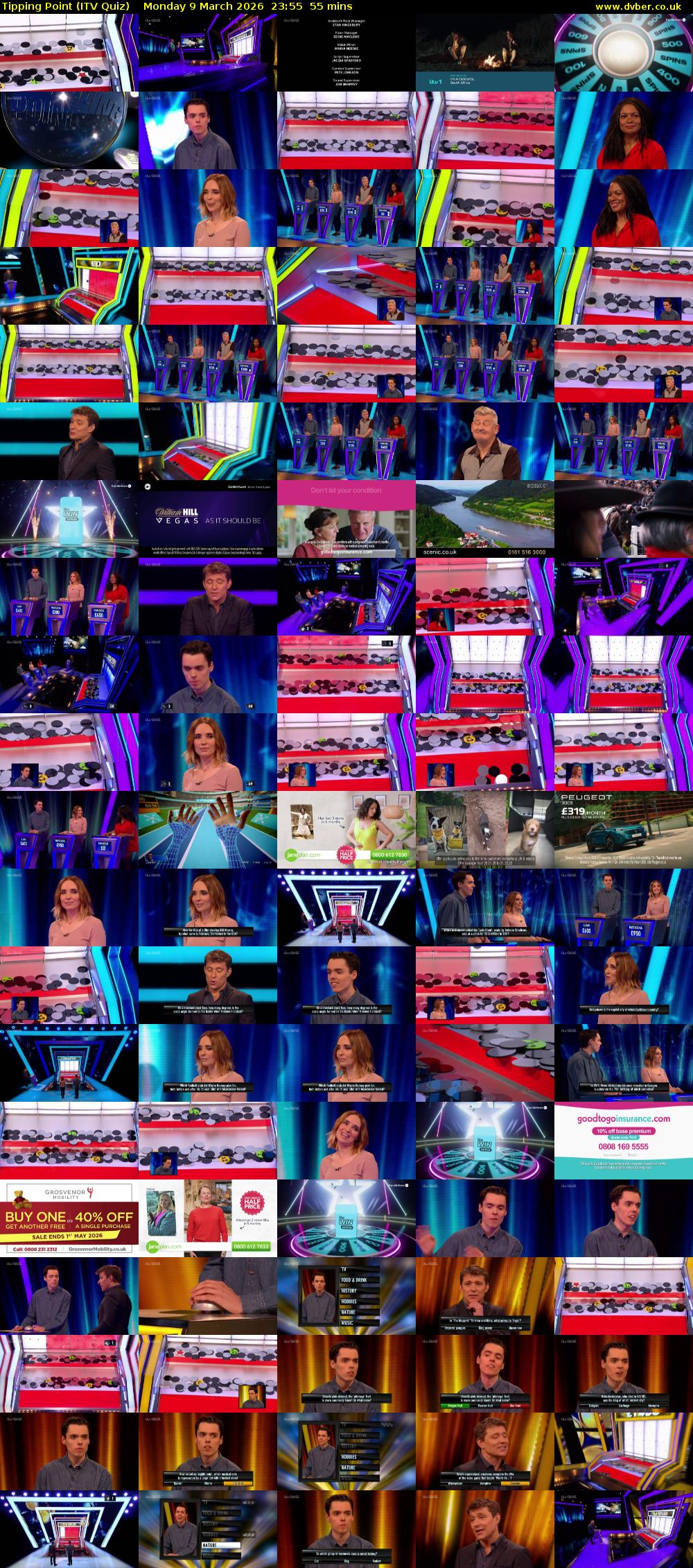 Tipping Point (ITV Quiz) Monday 9 March 2026 23:55 - 00:50