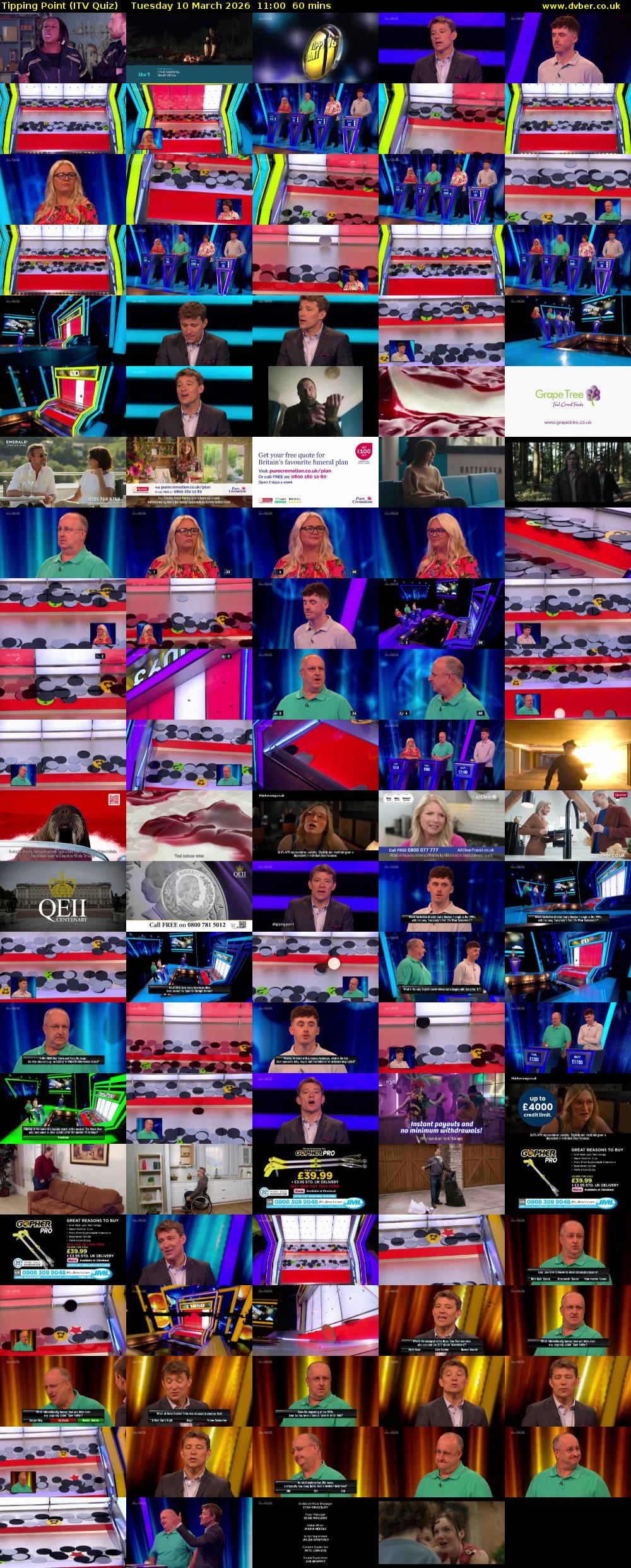 Tipping Point (ITV Quiz) Tuesday 10 March 2026 11:00 - 12:00