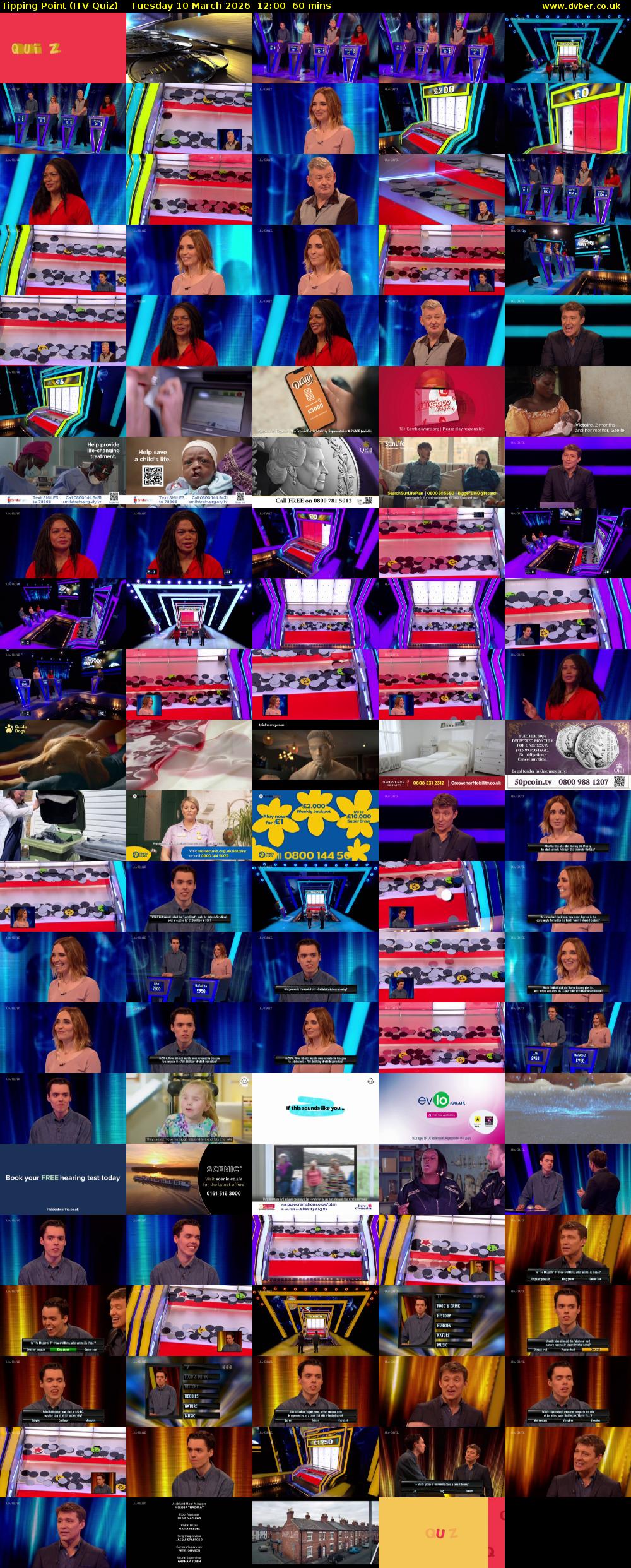 Tipping Point (ITV Quiz) Tuesday 10 March 2026 12:00 - 13:00