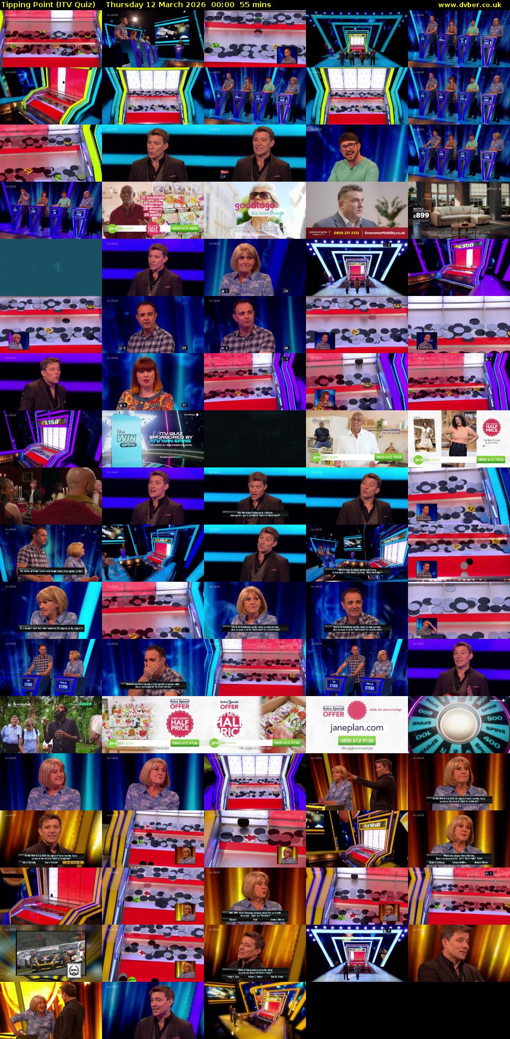 Tipping Point (ITV Quiz) Thursday 12 March 2026 00:00 - 00:55